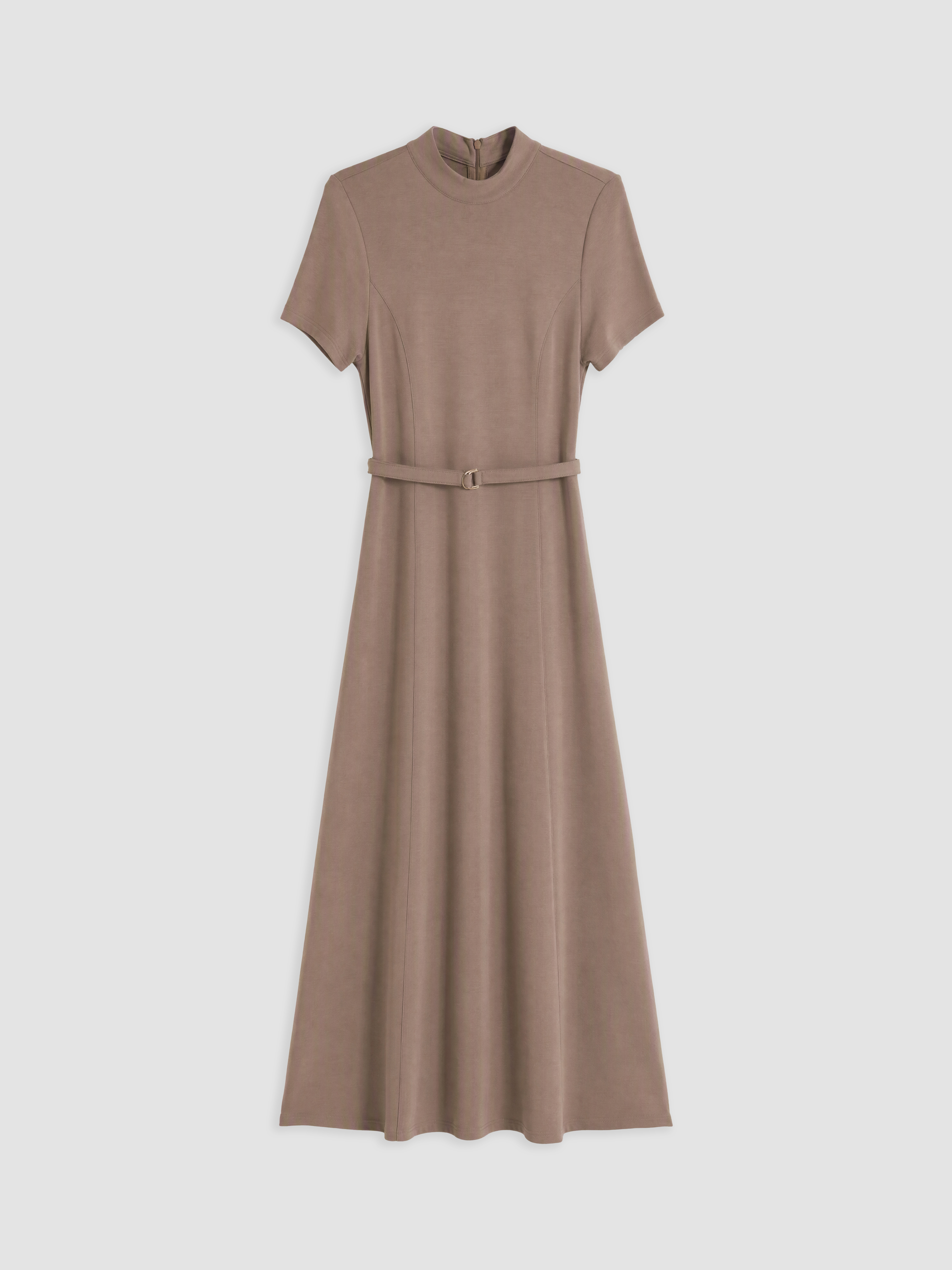LCW Comfort Dik Yaka Kemerli Elbise görsel 5