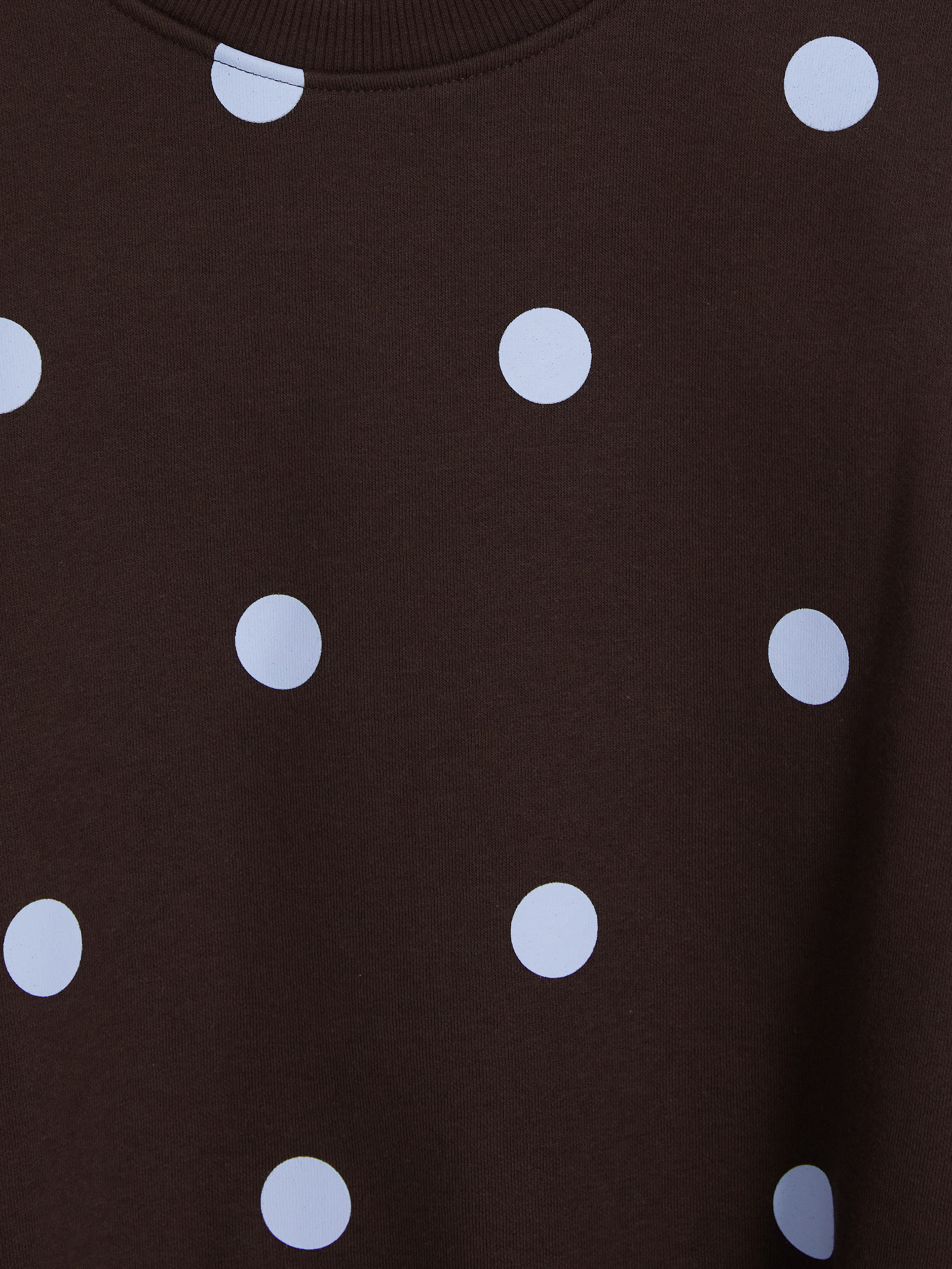 XSIDE Puantiyeli Oversize Kadın Kalın Sweatshirt görsel 6