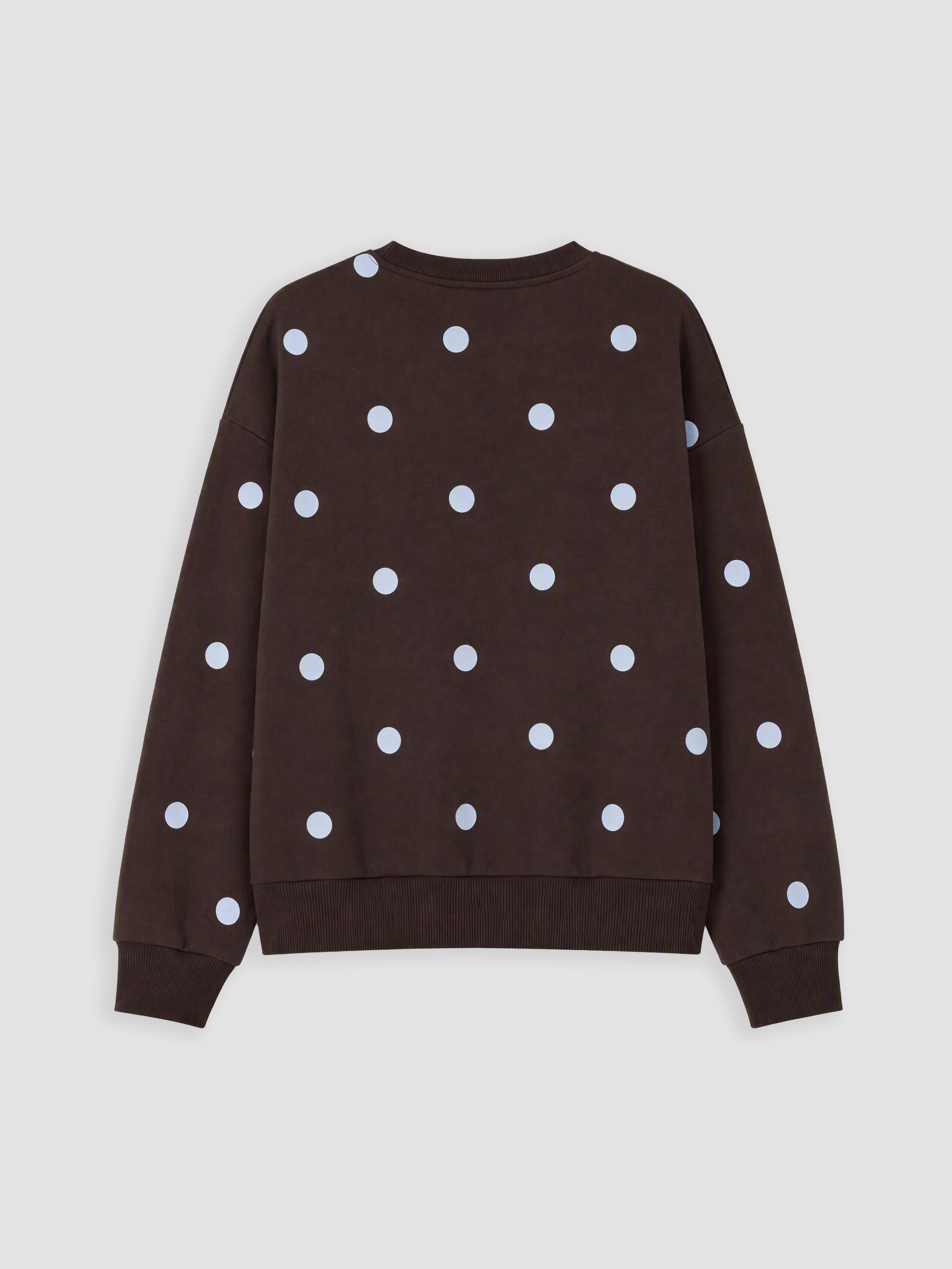 XSIDE Puantiyeli Oversize Kadın Kalın Sweatshirt görsel 7