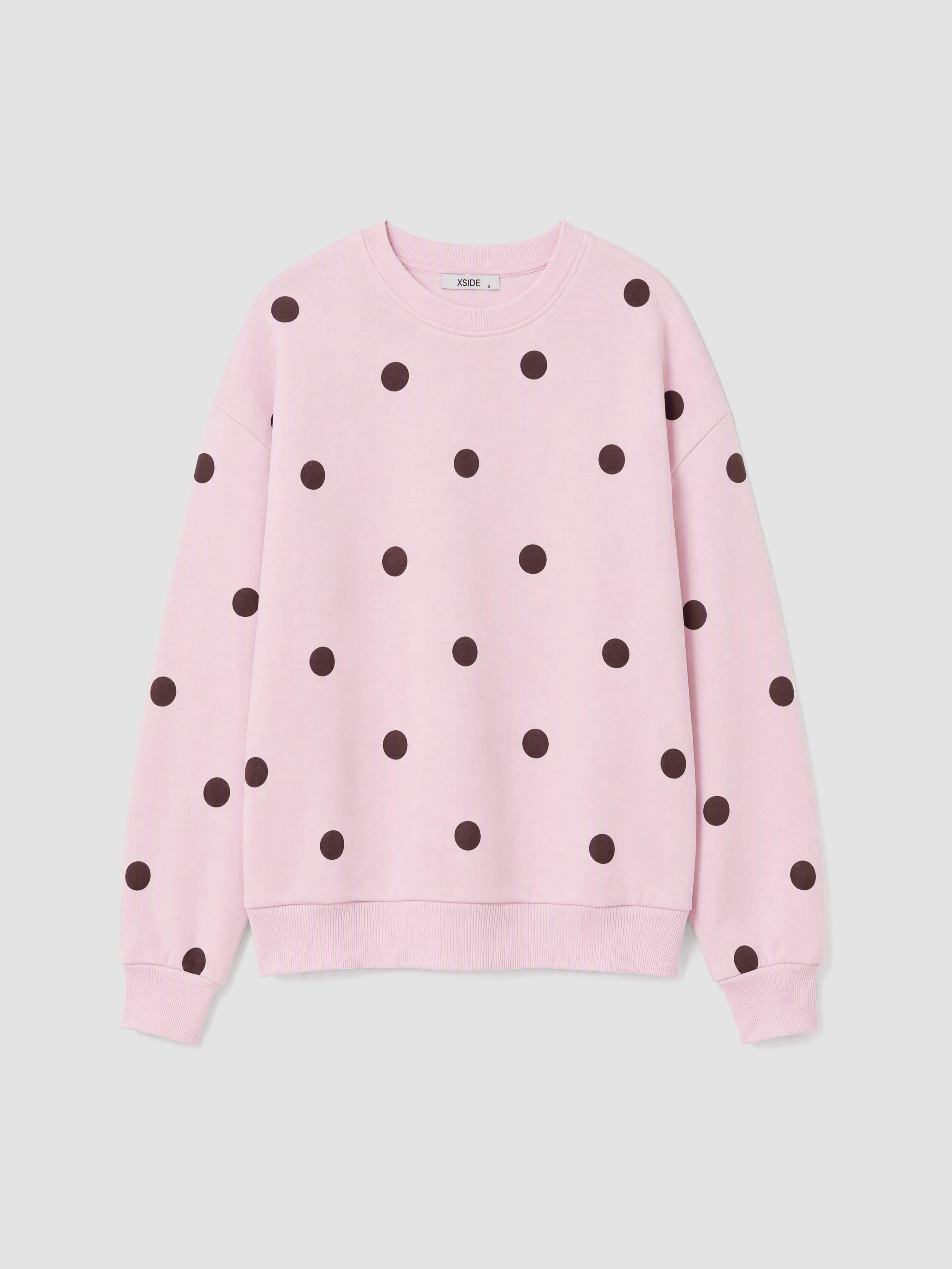 XSIDE Puantiyeli Oversize Kadın Kalın Sweatshirt görsel 5