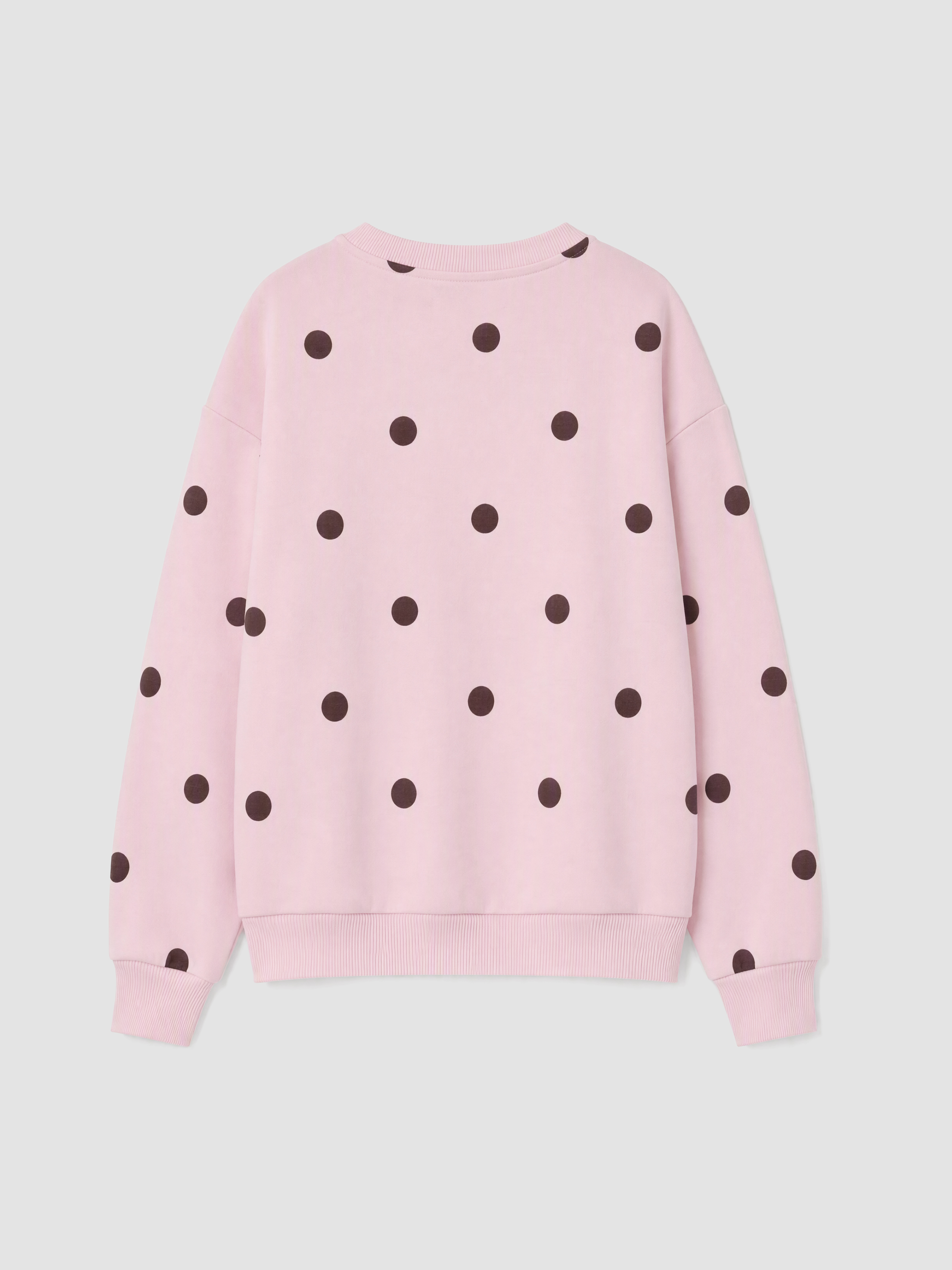 XSIDE Puantiyeli Oversize Kadın Kalın Sweatshirt görsel 8