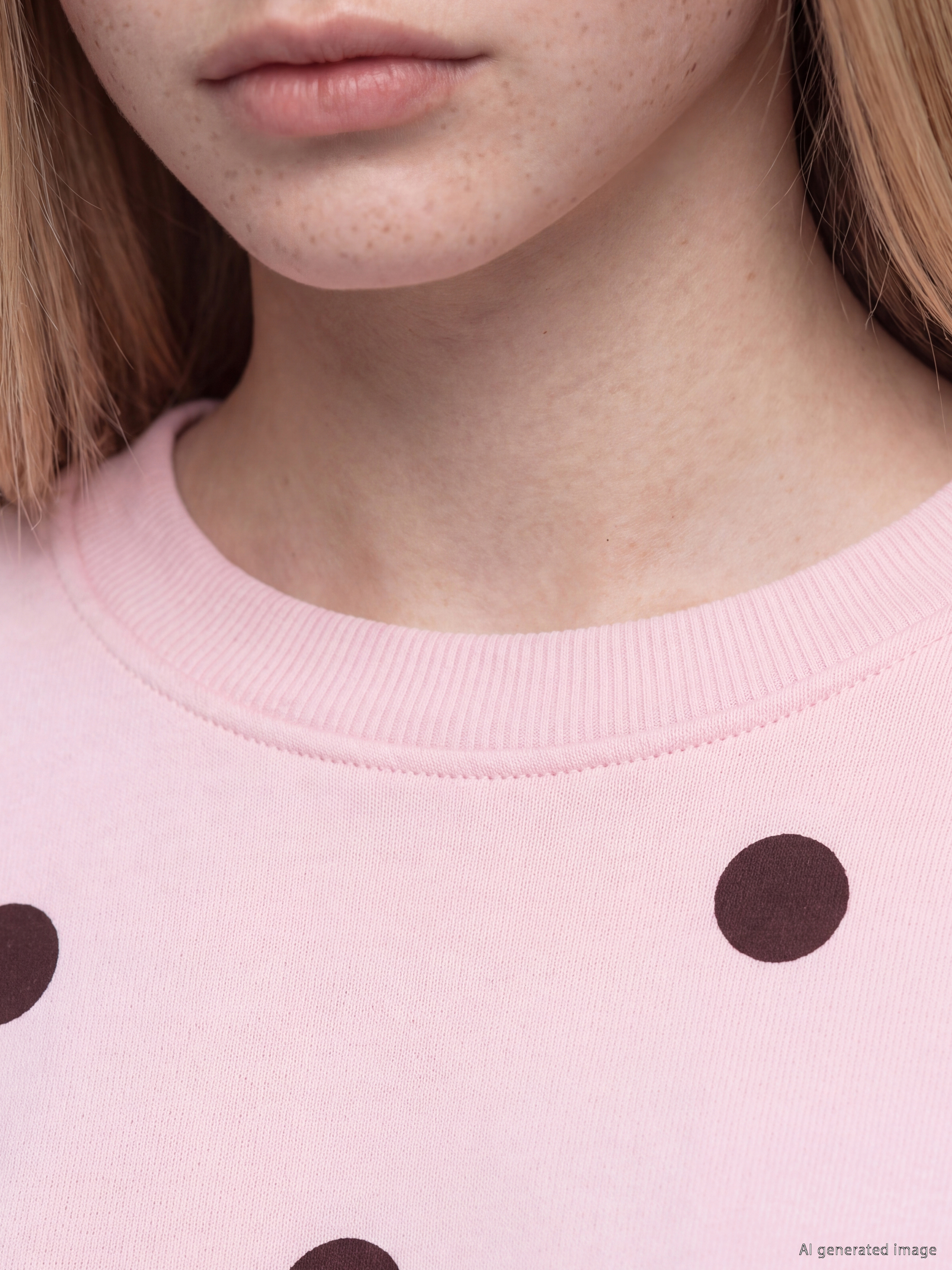 XSIDE Puantiyeli Oversize Kadın Kalın Sweatshirt görsel 3