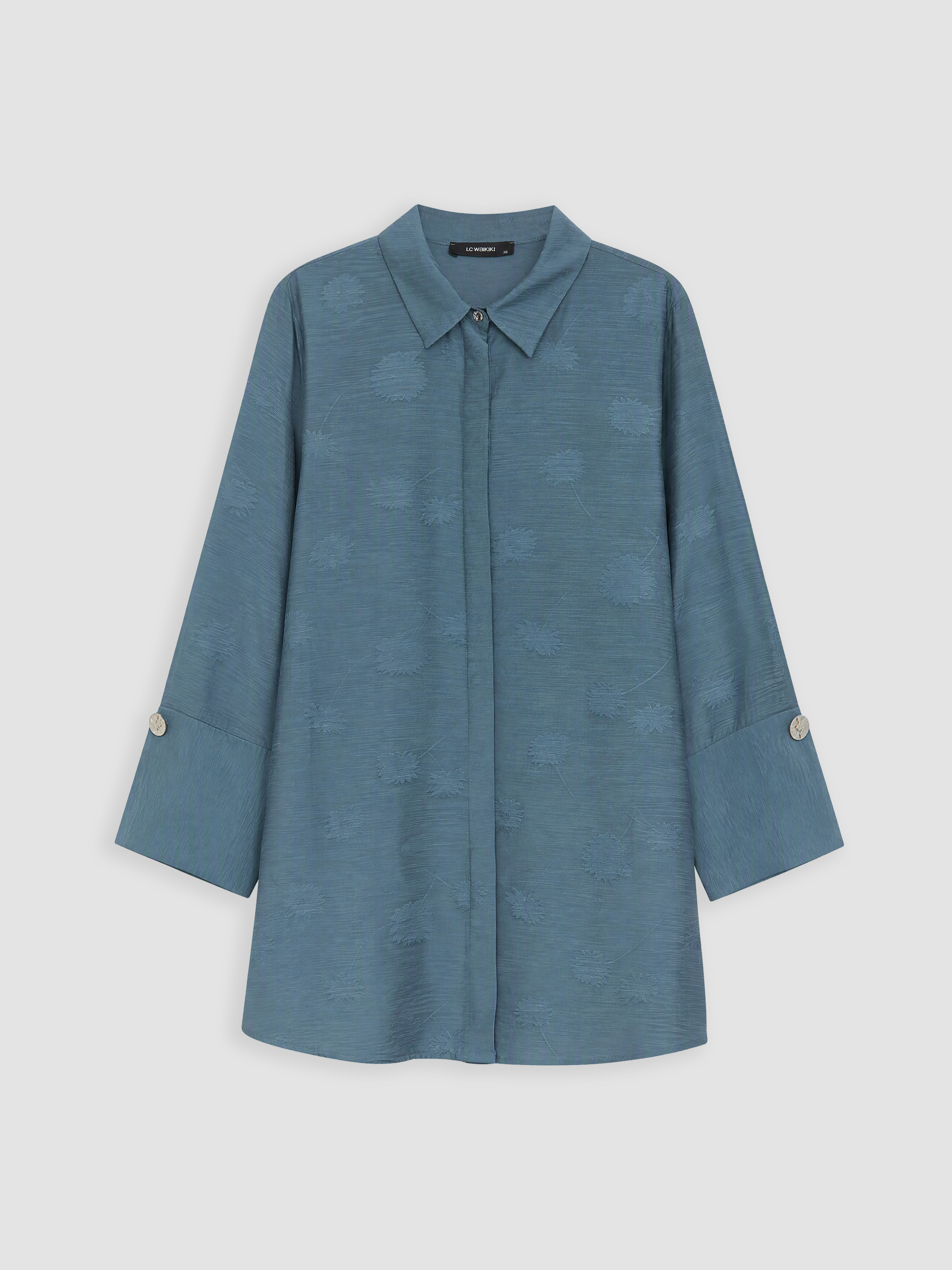 LC WAIKIKI Desenli Oversize Kadın Gömlek Tunik görsel 5