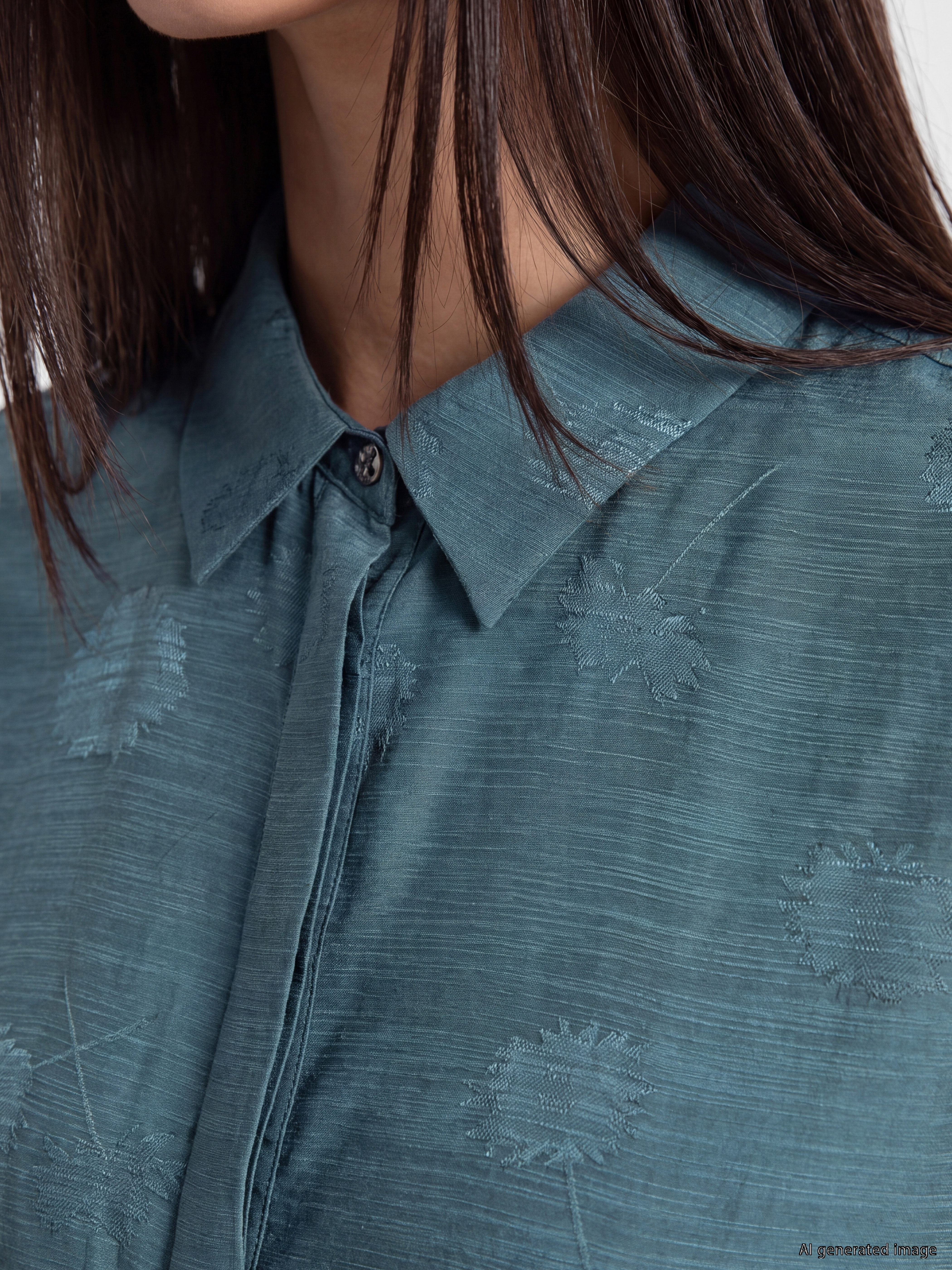 LC WAIKIKI Desenli Oversize Kadın Gömlek Tunik görsel 3
