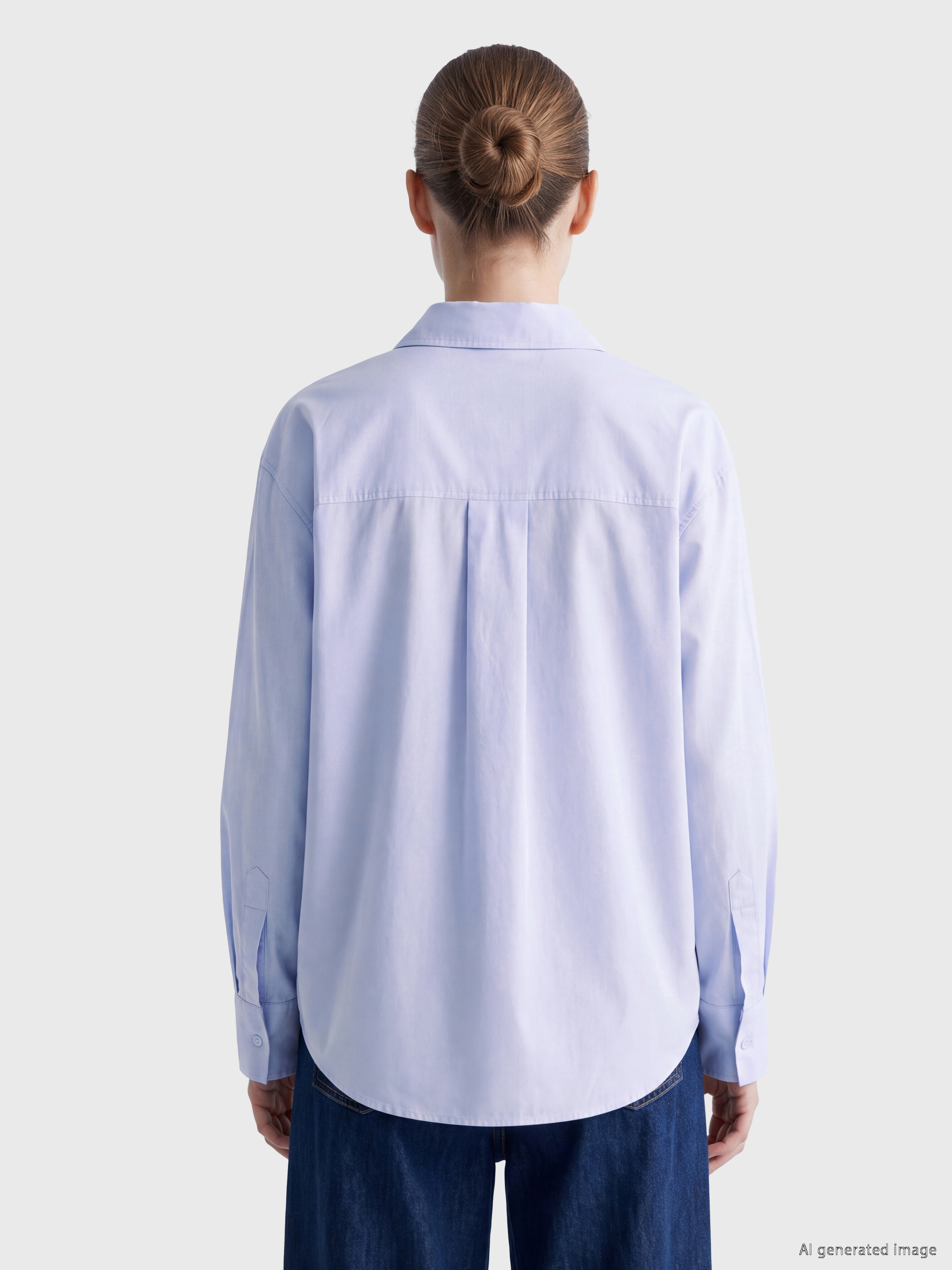 LCW Comfort Nakışlı Oxford Kadın Gömlek görsel 4