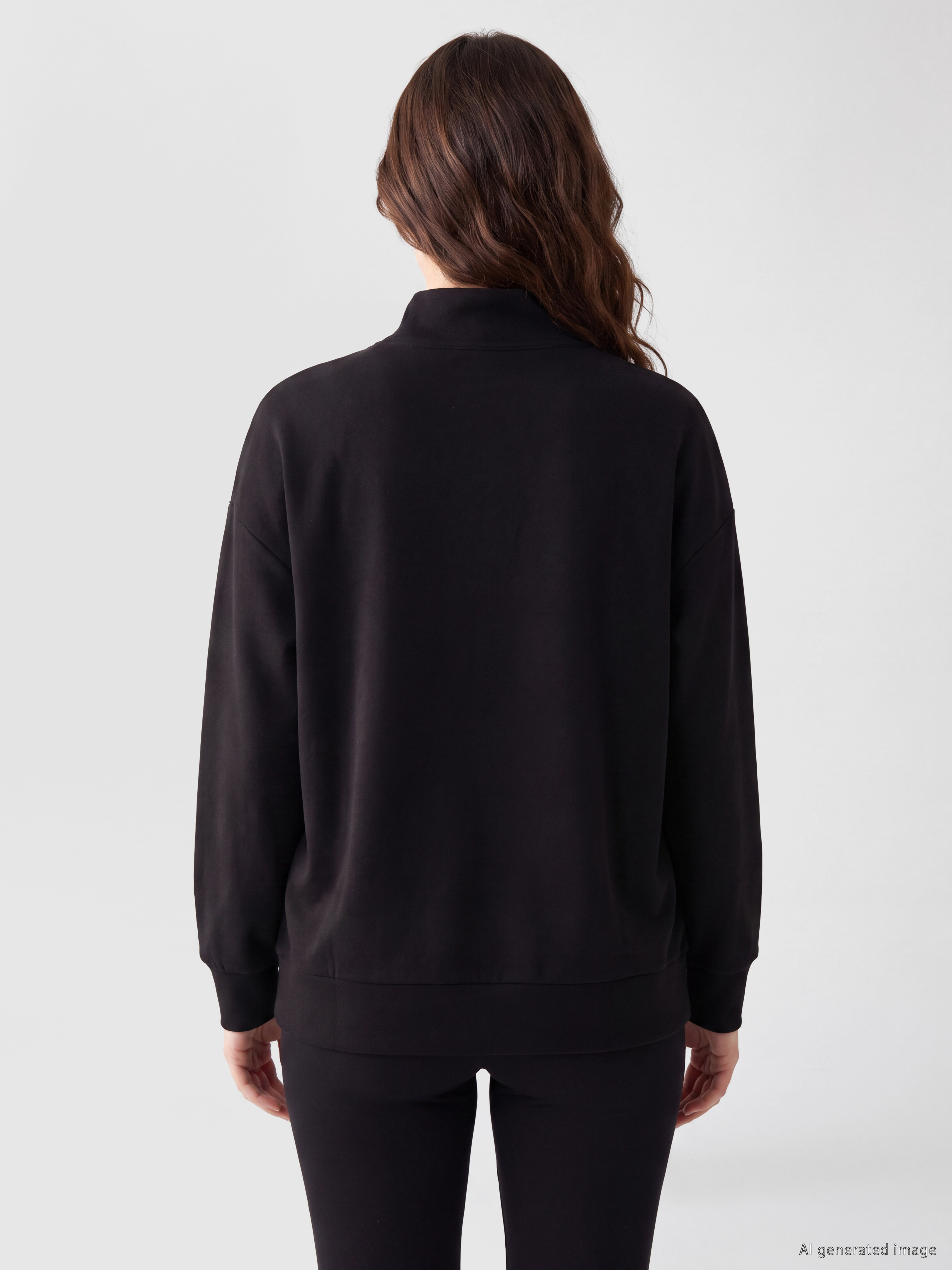 LCW Comfort Dik Yaka Soft Touch Kadın Sweatshirt görsel 4