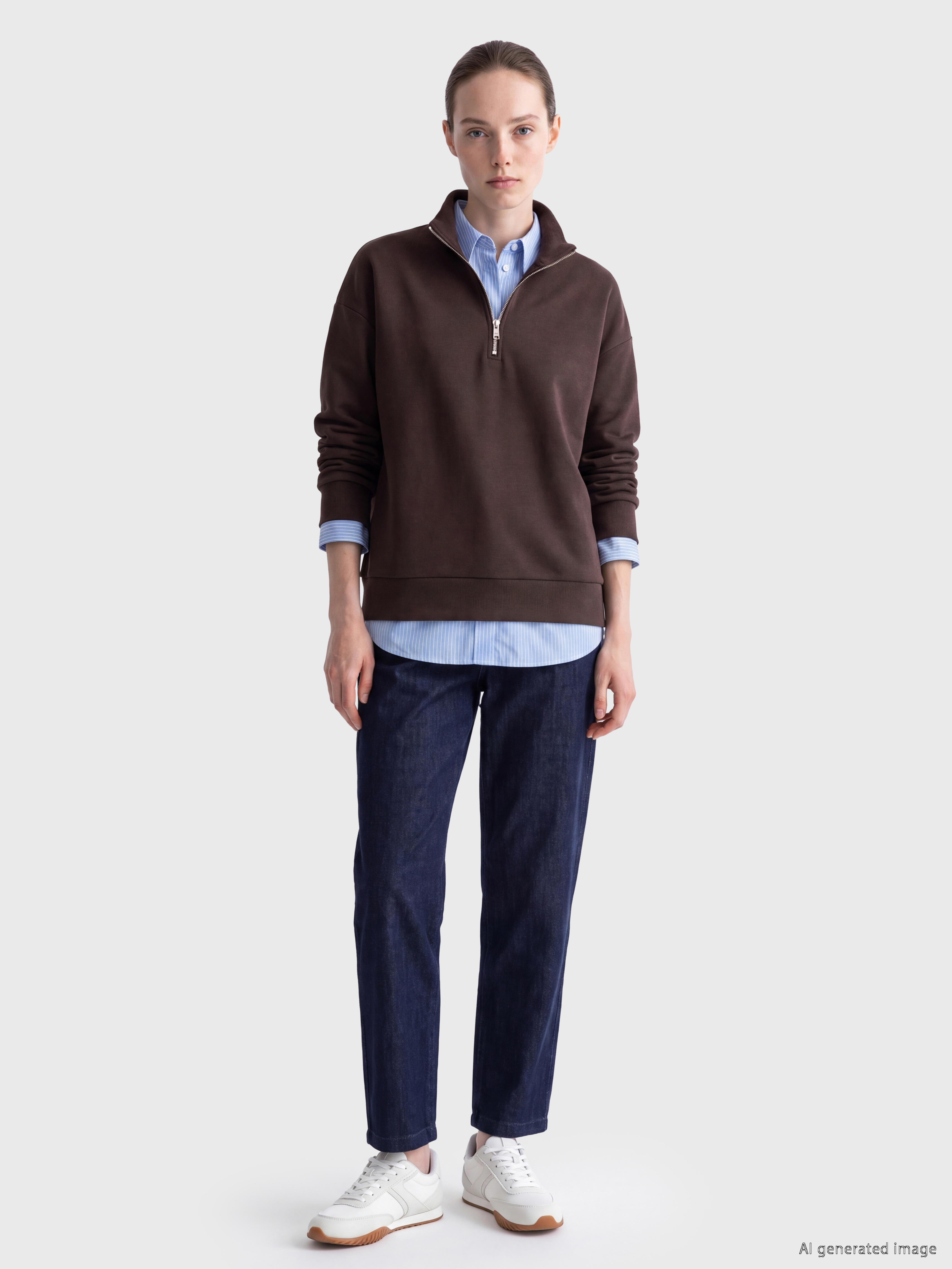 LCW Comfort Dik Yaka Soft Touch Kadın Sweatshirt görsel 2