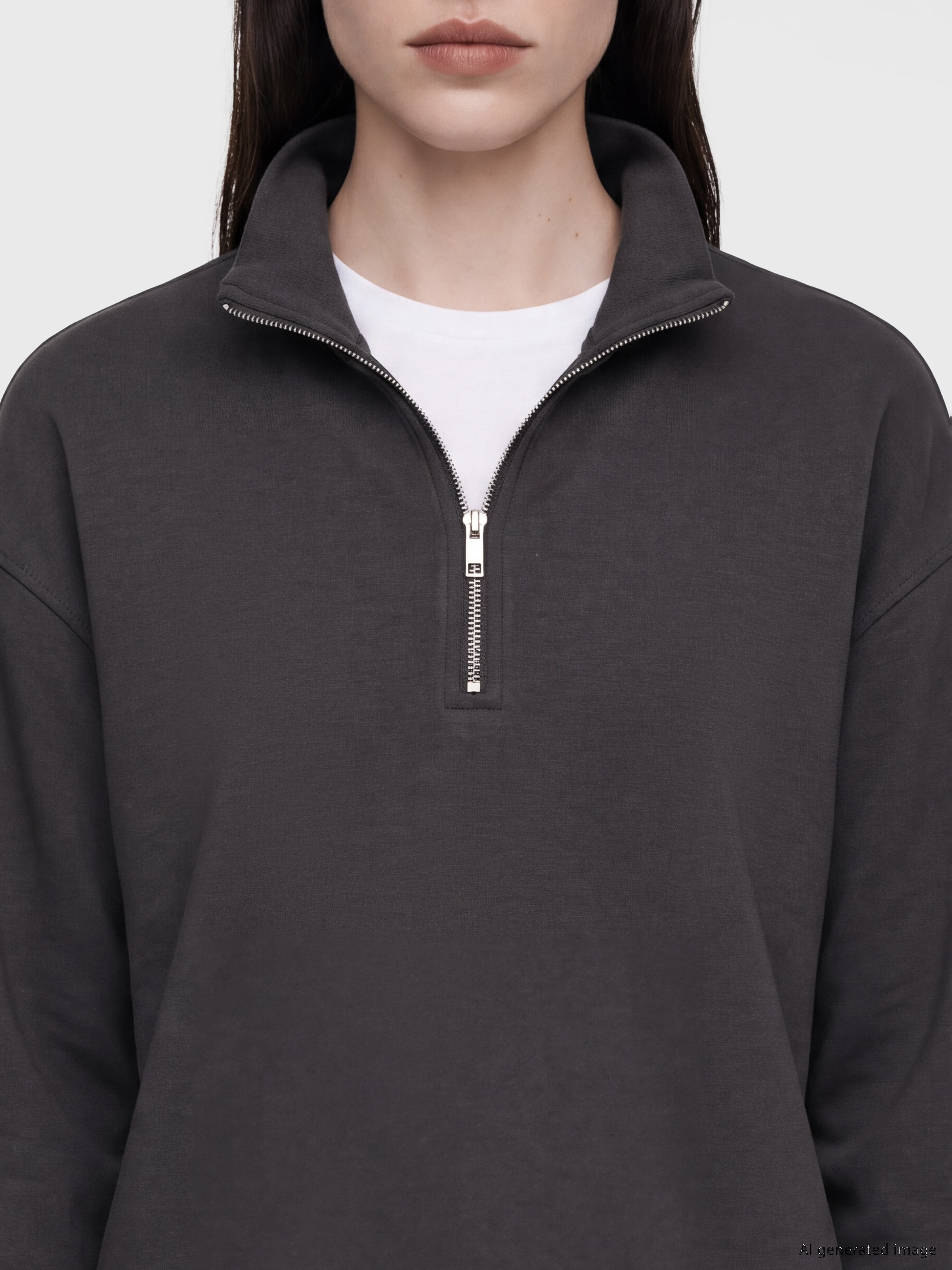 LCW Comfort Dik Yaka Soft Touch Kadın Sweatshirt görsel 3