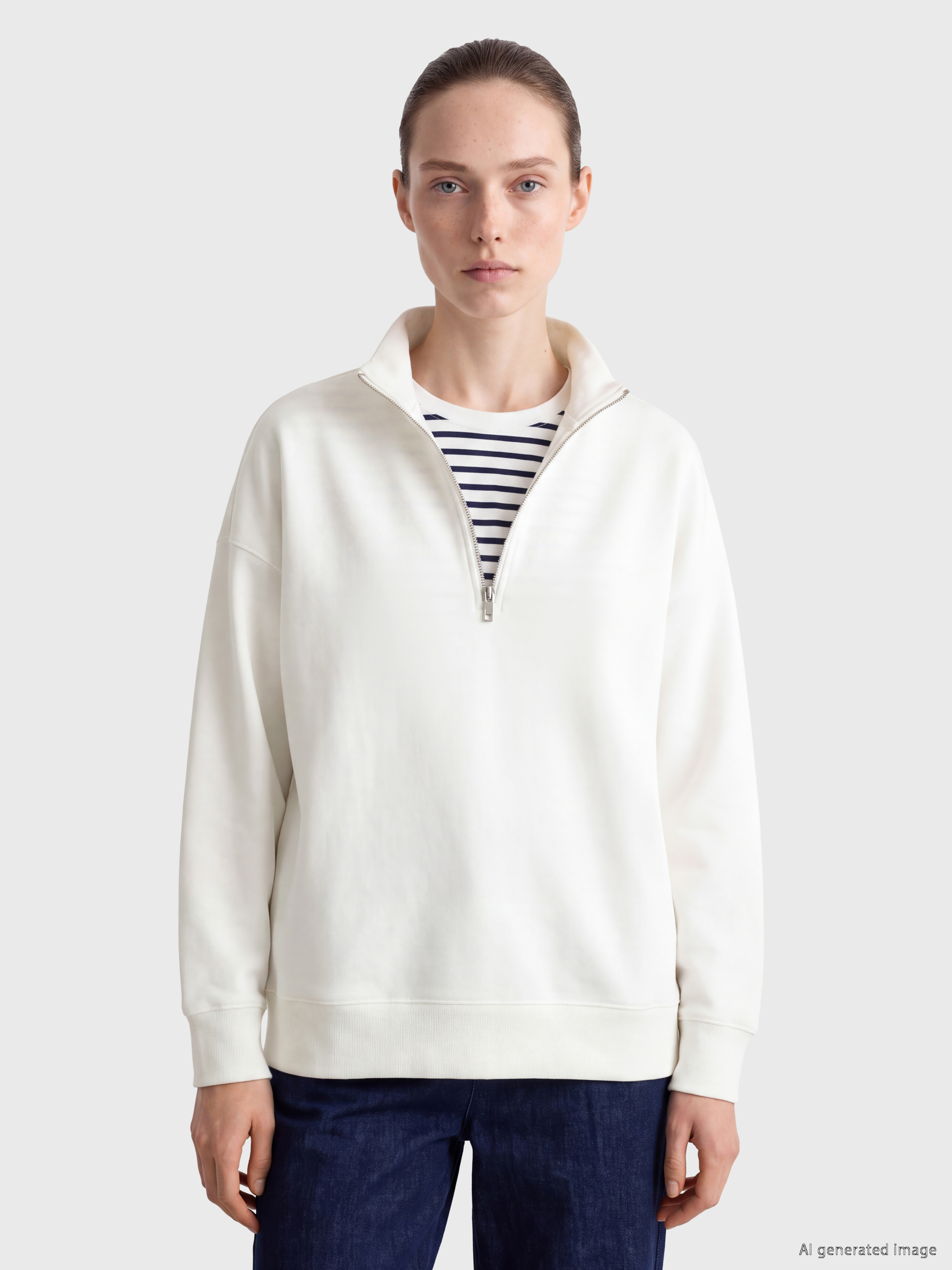 LCW Comfort Dik Yaka Soft Touch Kadın Sweatshirt görsel 2