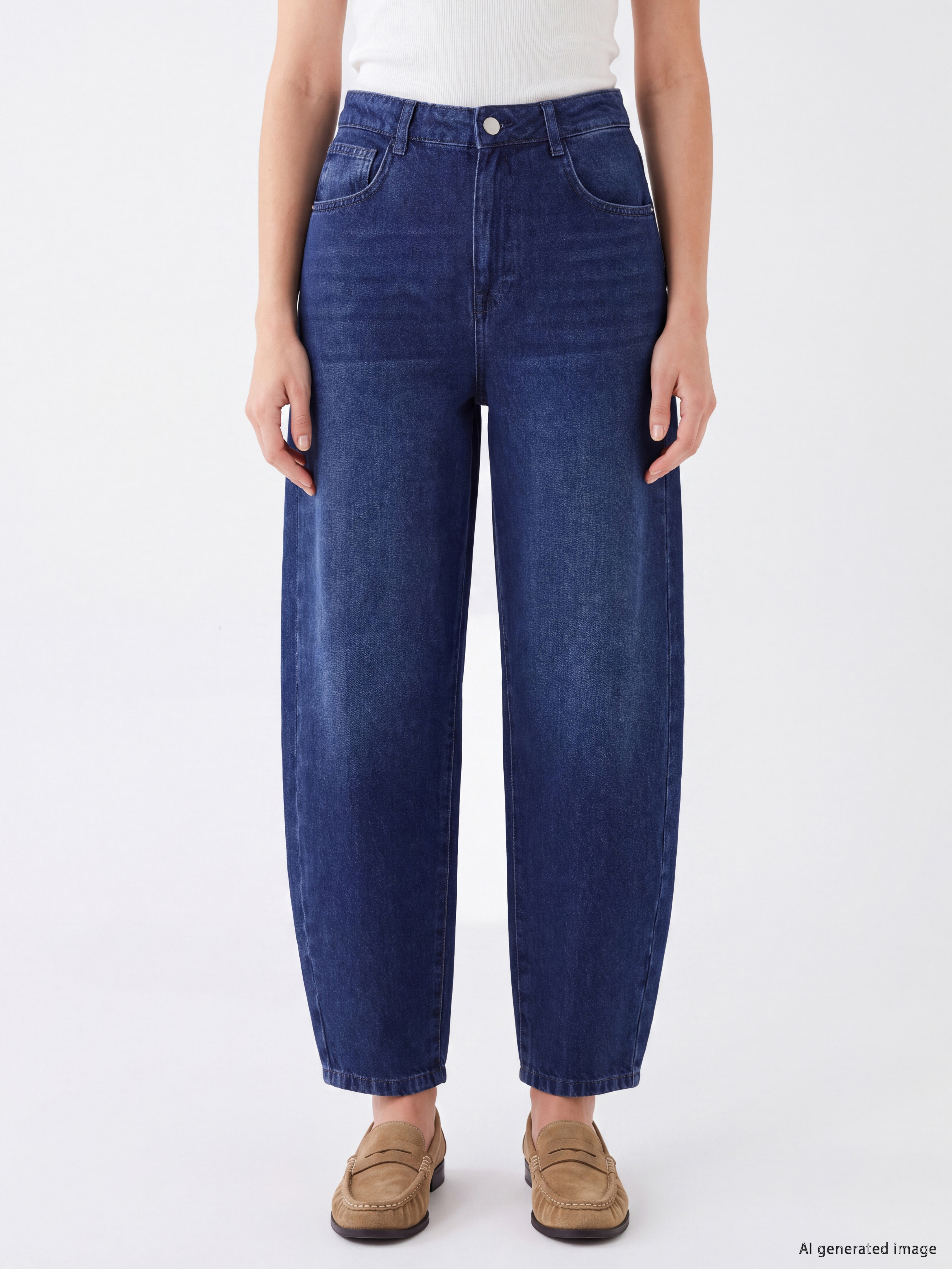 LCW Modest Baggy Fit Kadın Jean Pantolon görsel 5