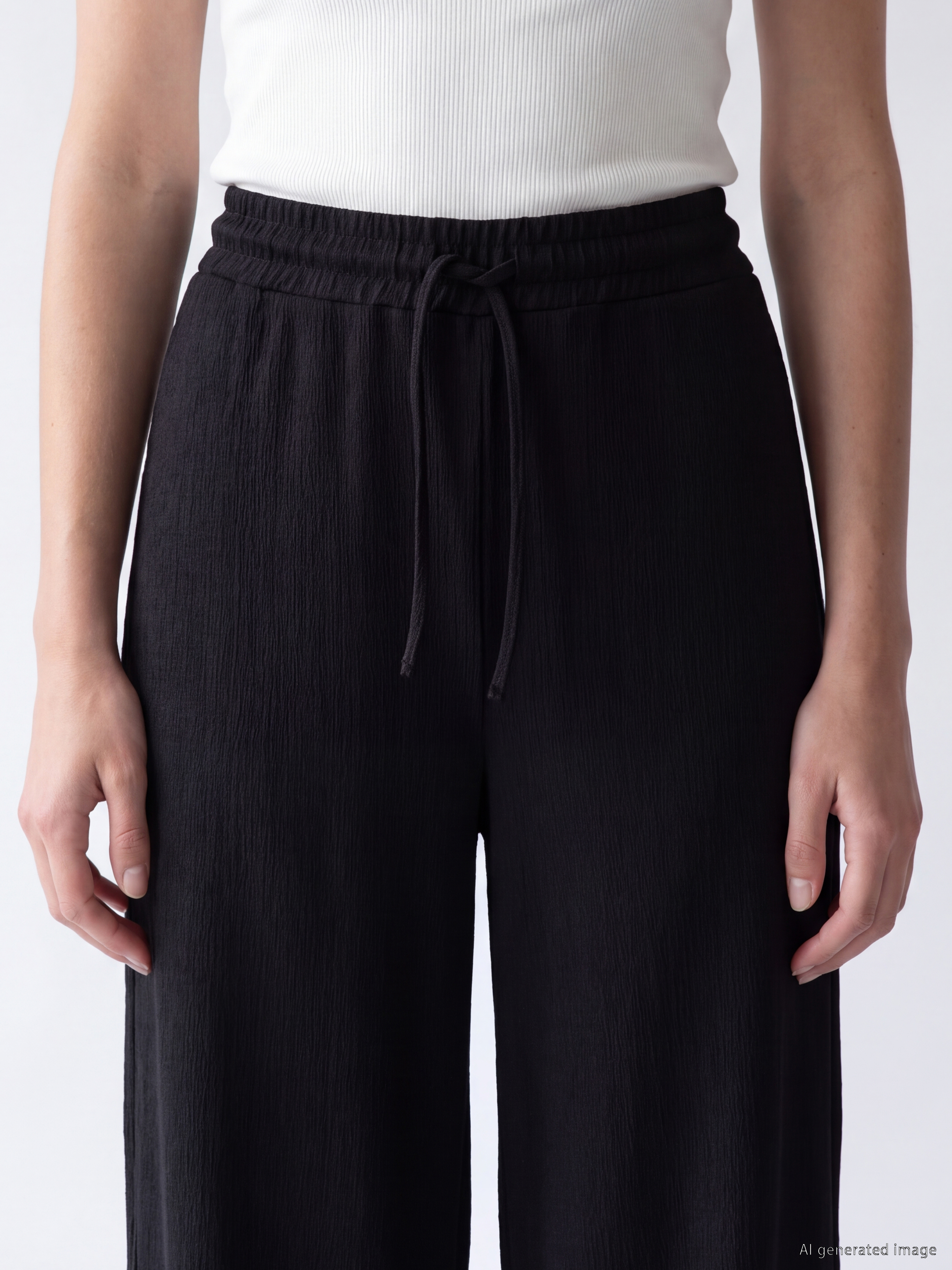 LCW Modest Beli Lastikli Dokulu Kadın Pantolon görsel 3