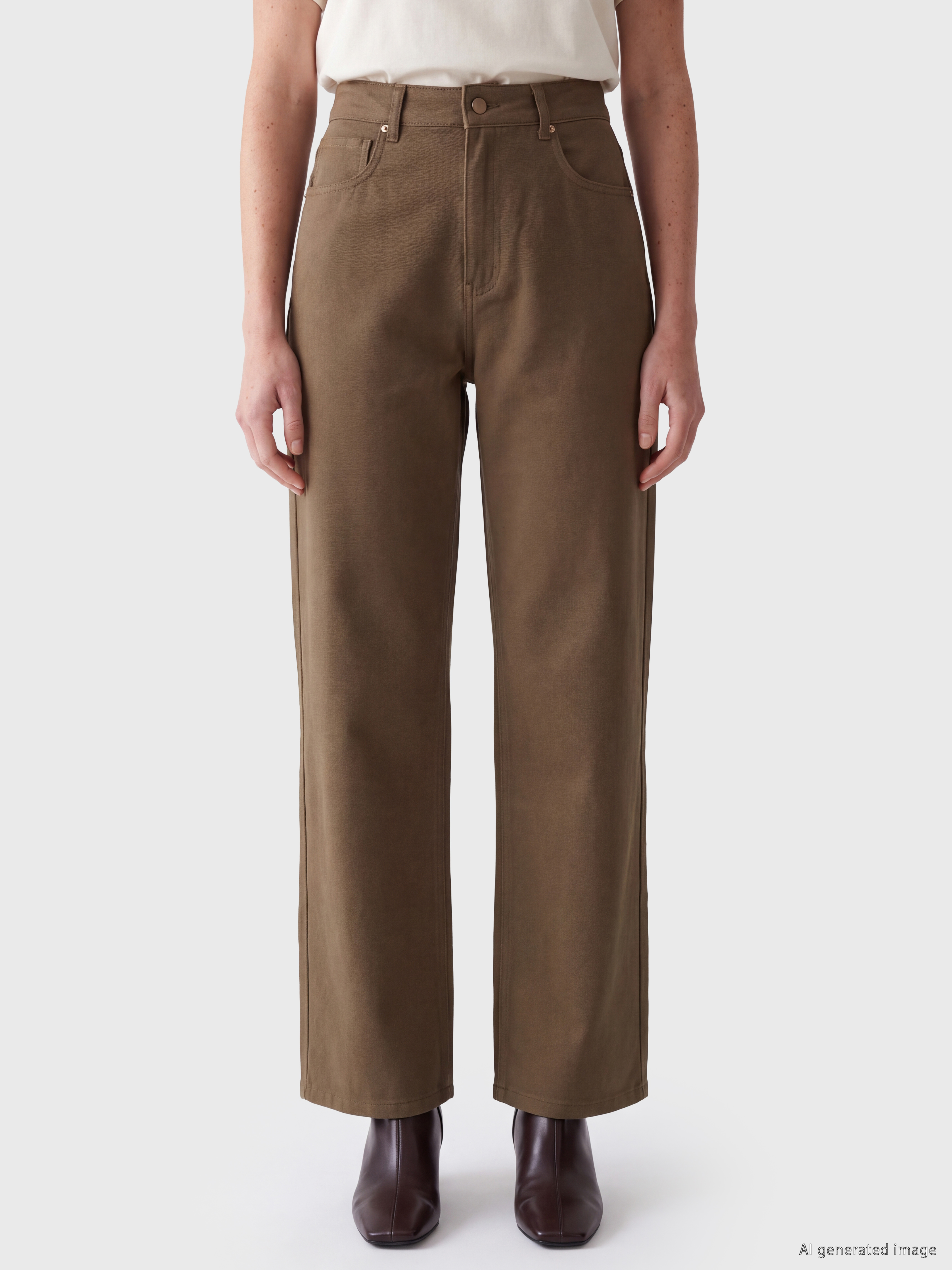 LCW Modest Wideleg Kadın Jean Pantolon görsel 2