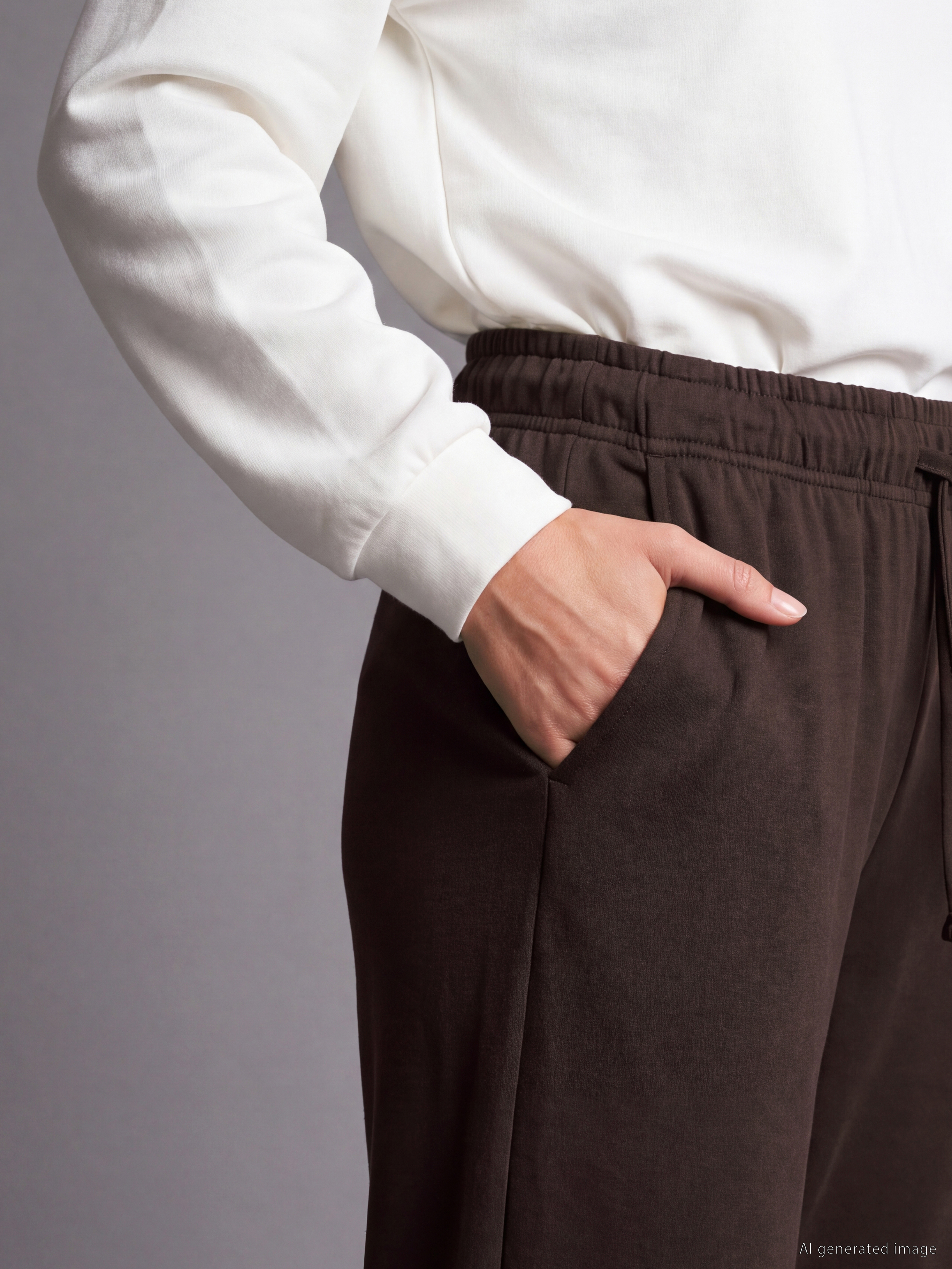 Natuvera Beli Lastikli Kadın Jogger Eşofman Altı görsel 3