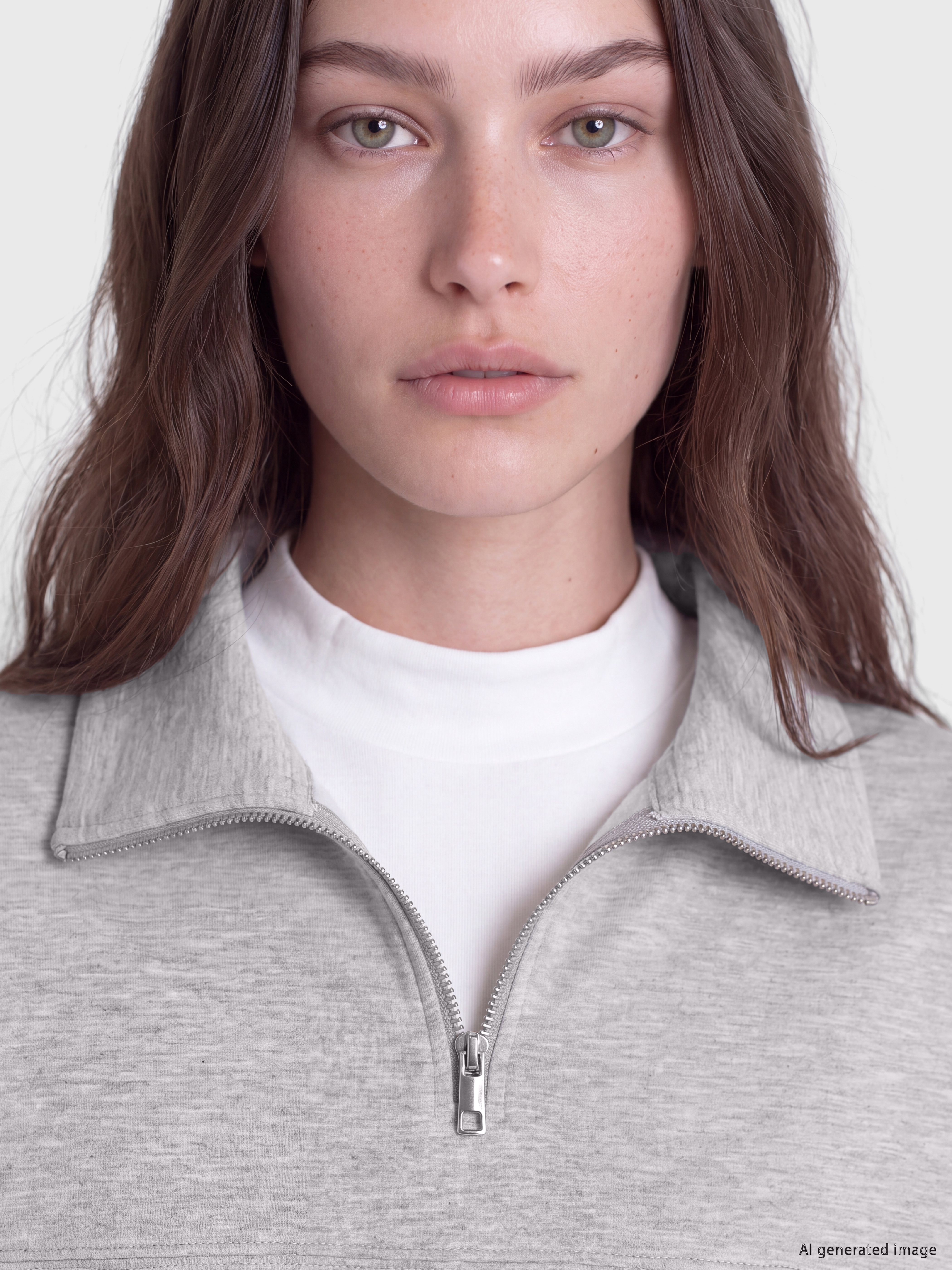 LCW Modest Dik Yaka Oversize Kadın Sweatshirt görsel 3
