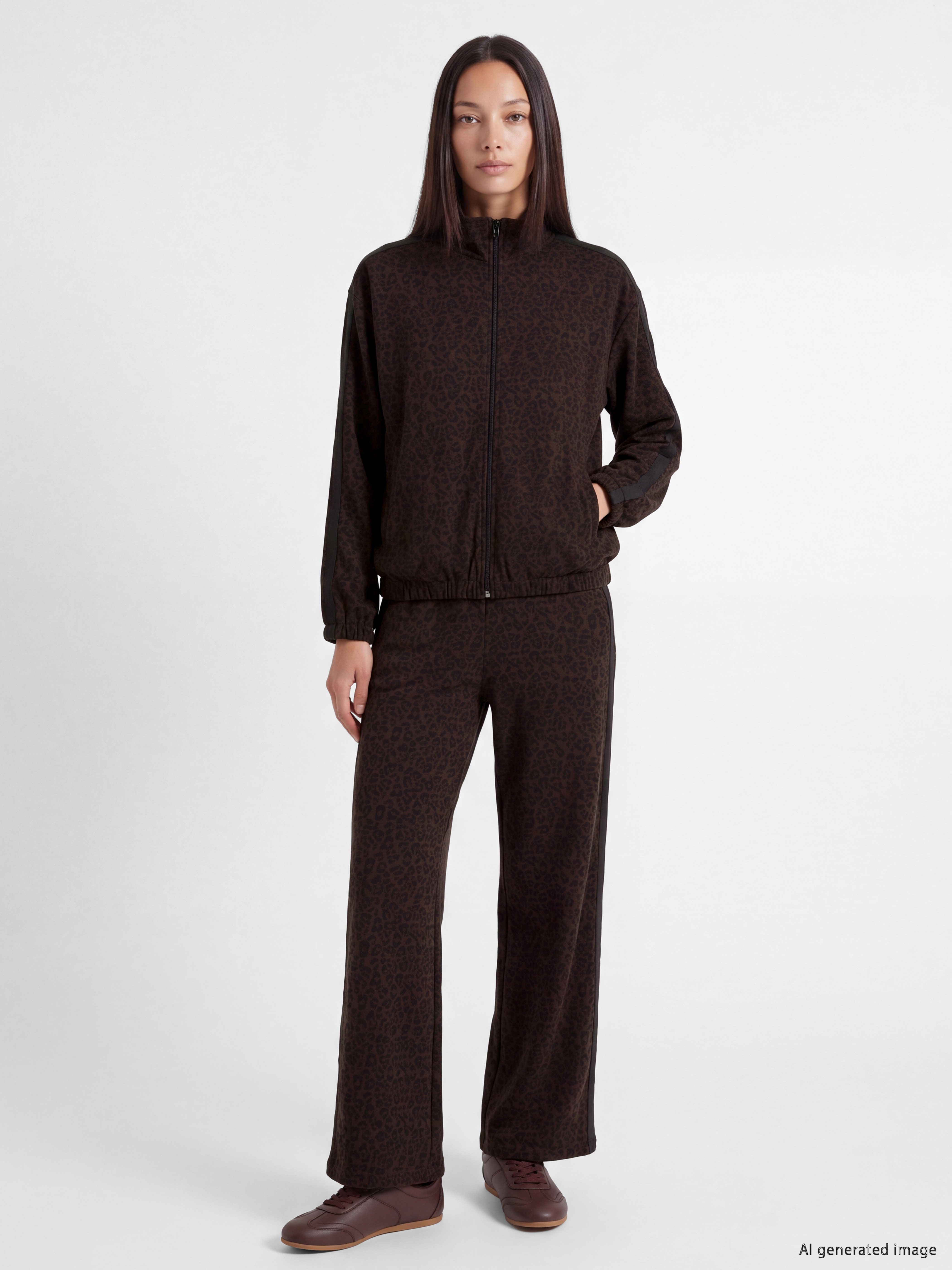 LCW EVERYDAY Beli Lastikli Leopar Desenli Kadın Pantolon