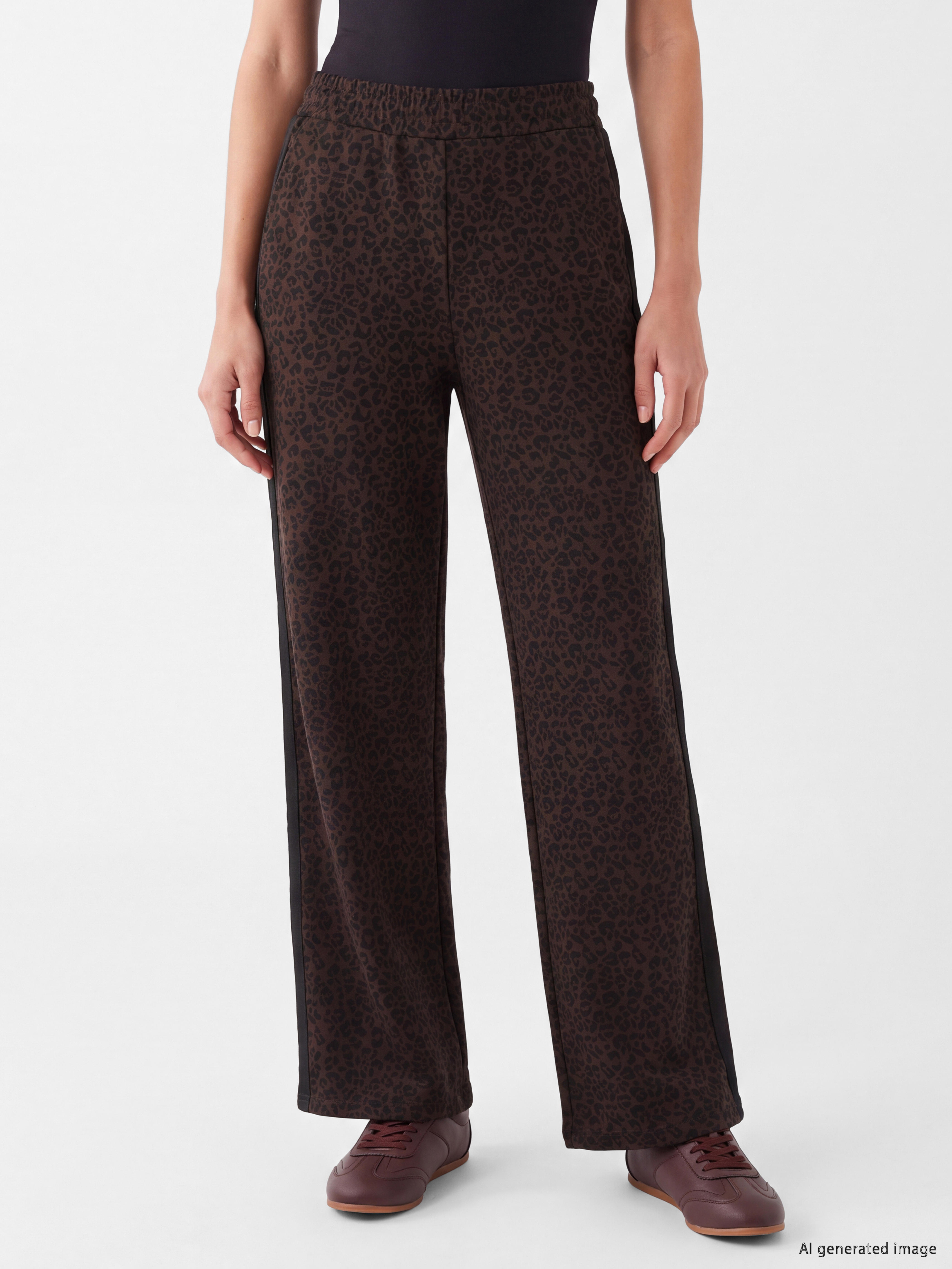 LCW EVERYDAY Beli Lastikli Leopar Desenli Kadın Pantolon görsel 2