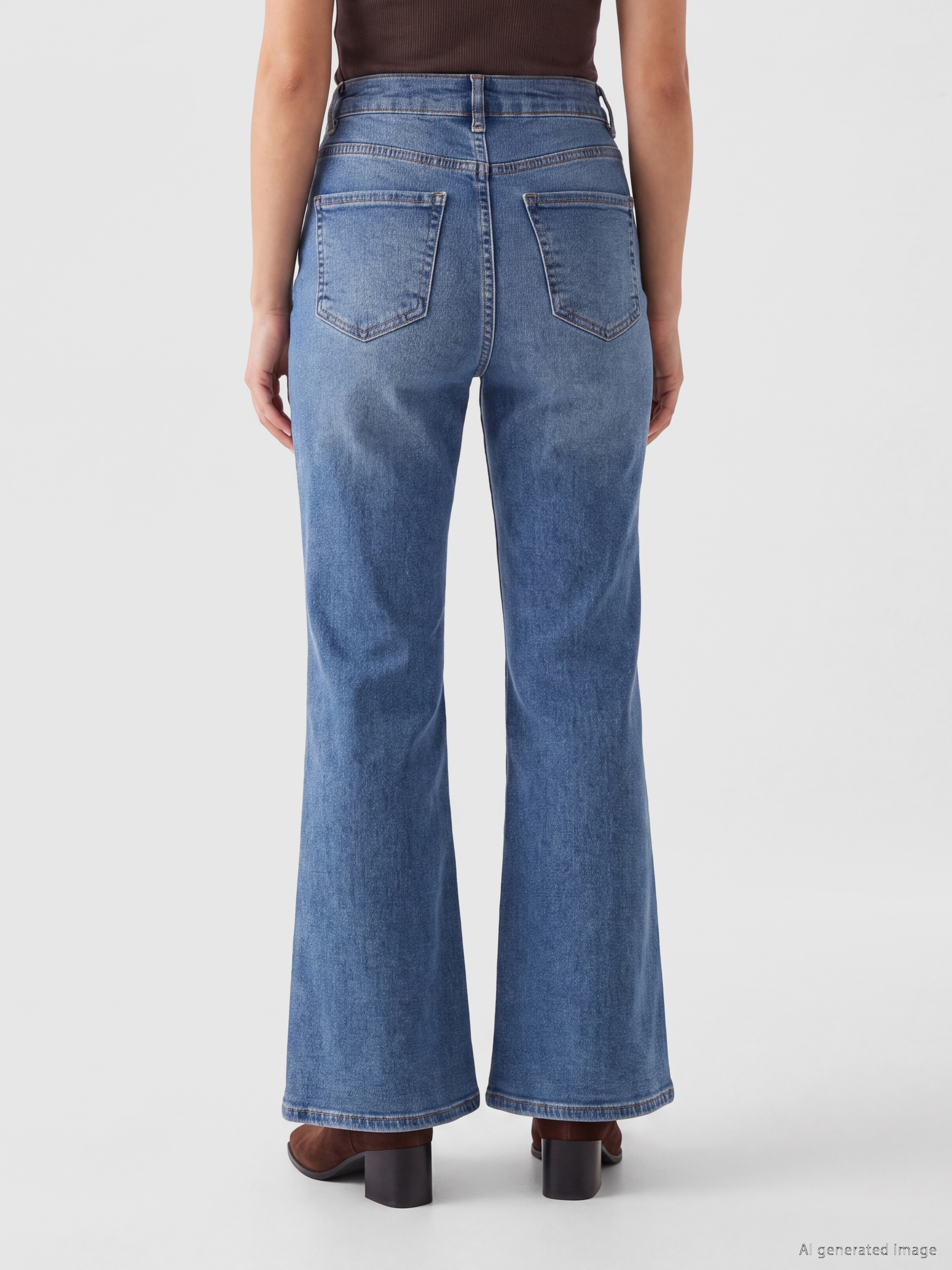 LCW Jeans Petite Flare Kadın Jean Pantolon görsel 5