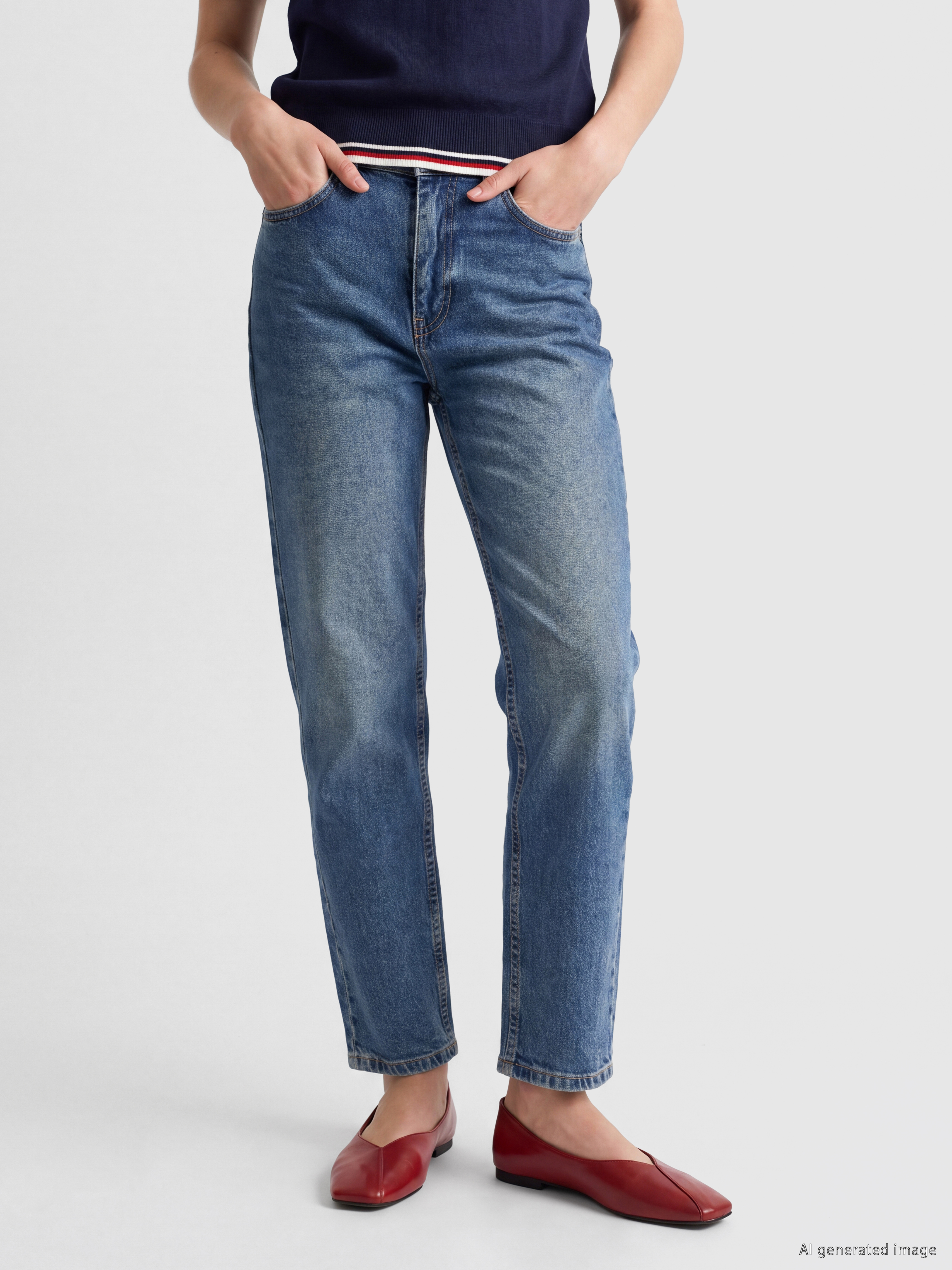 LCW Jeans Petite Mom Fit Kadın Jean Pantolon görsel 3