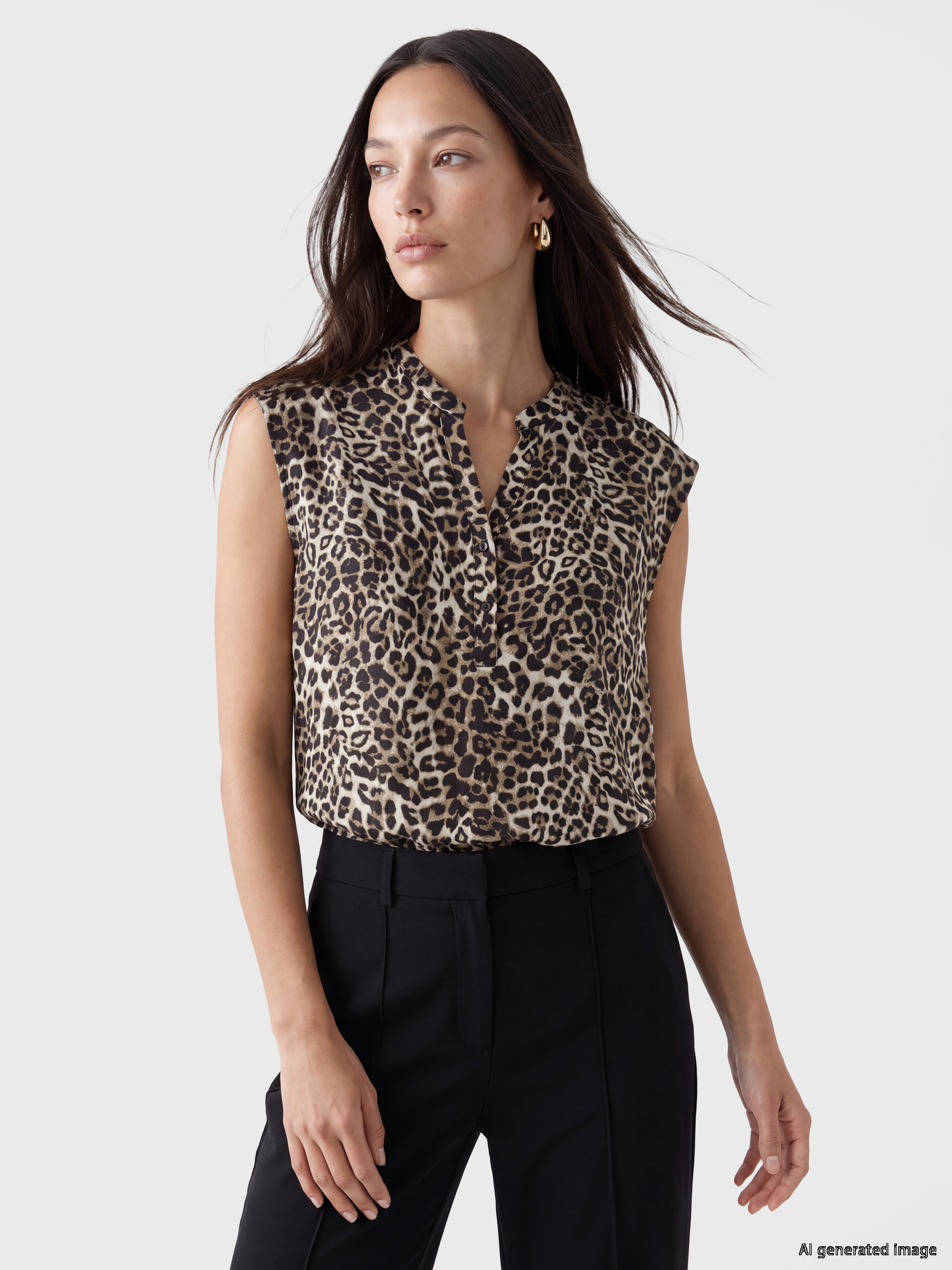 LCW EVERYDAY Kaçık Yaka Leopar Desenli Bluz