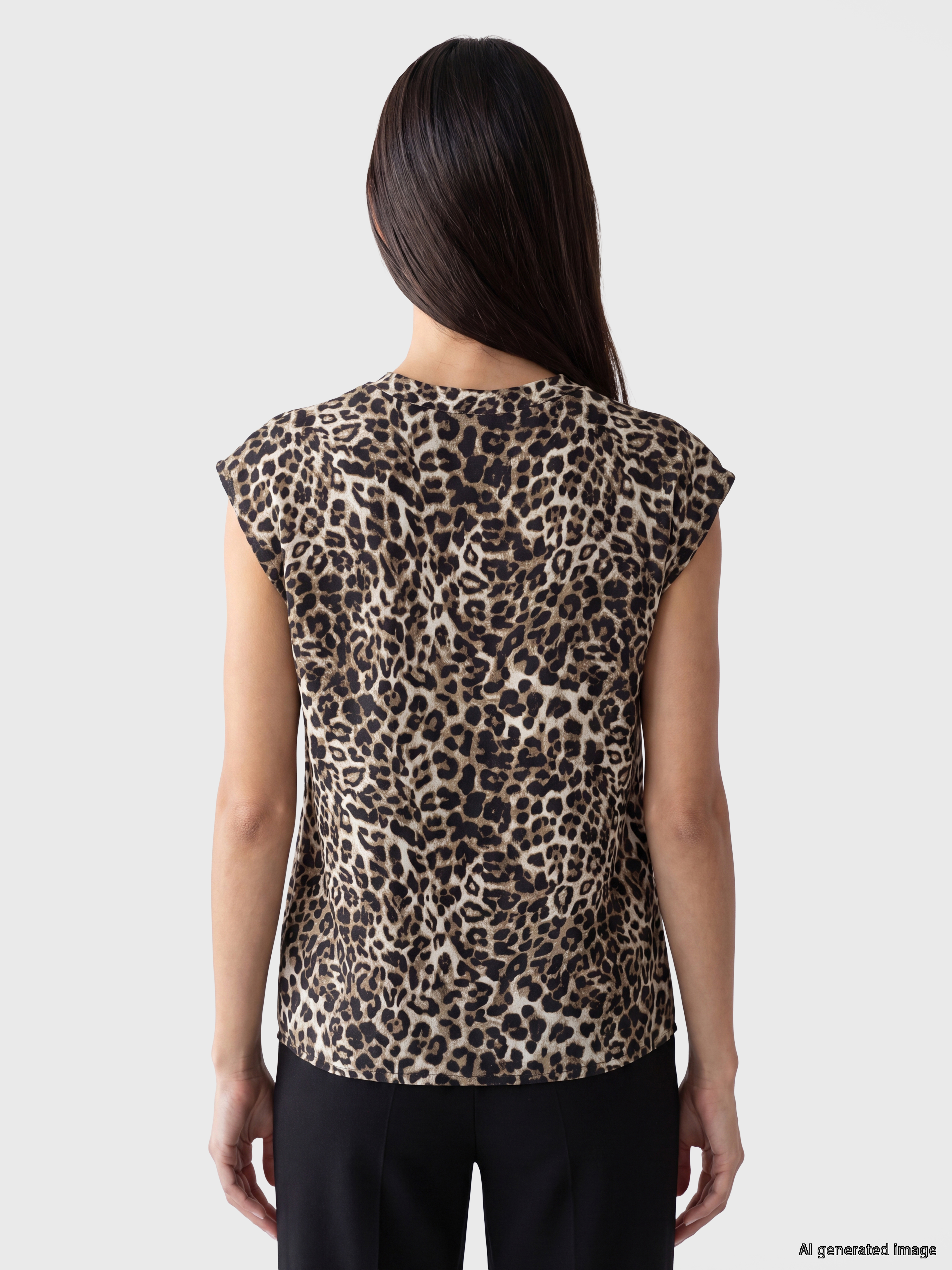 LCW EVERYDAY Kaçık Yaka Leopar Desenli Bluz görsel 4