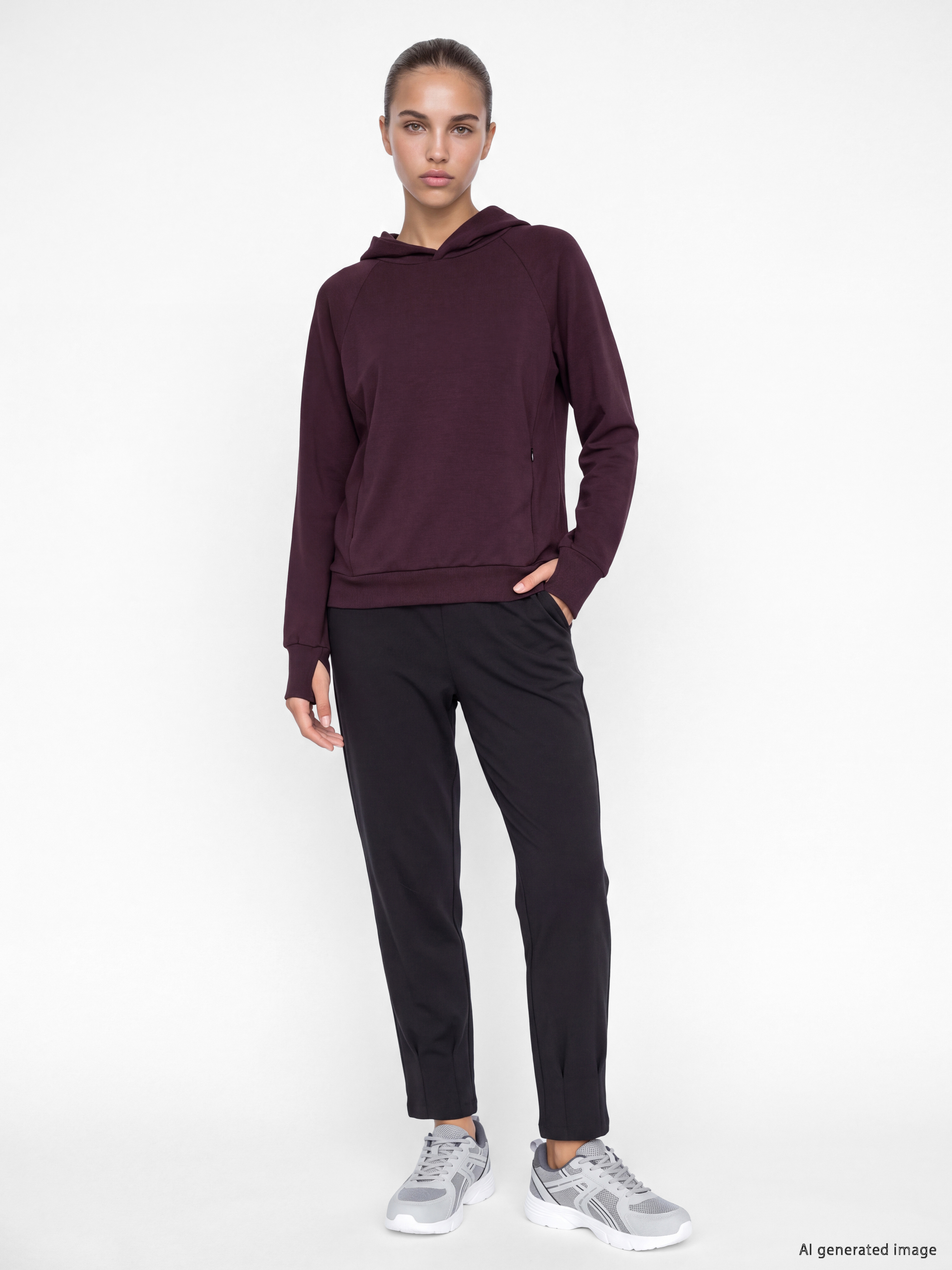 KOOR SPORT Oversize Soft Touch Kadın Hoodie görsel 2