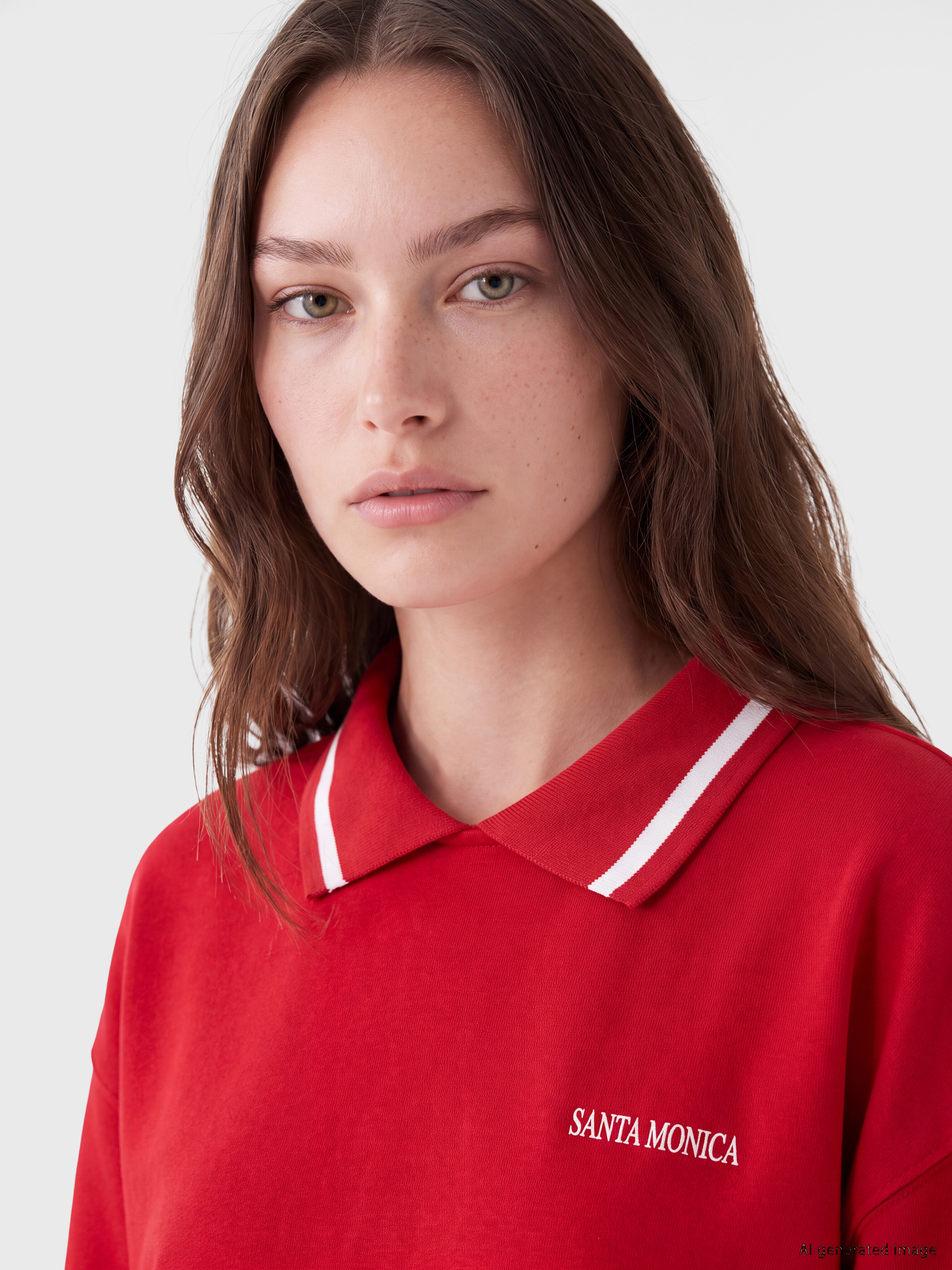 LCW Modest Polo Yaka Baskılı Kadın Sweatshirt Tunik görsel 3