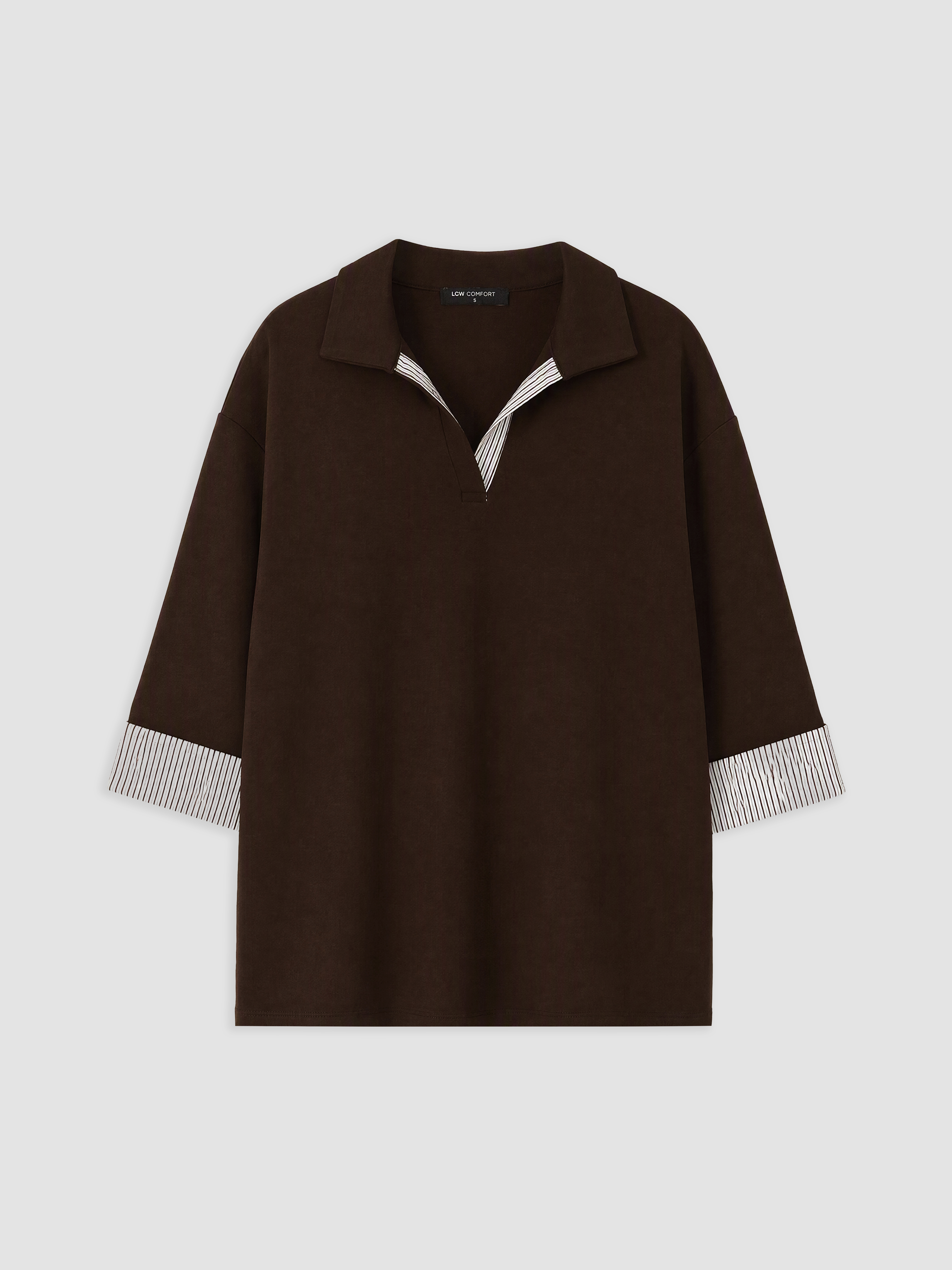 LCW Comfort Çizgili Soft Touch Kadın Sweatshirt görsel 5