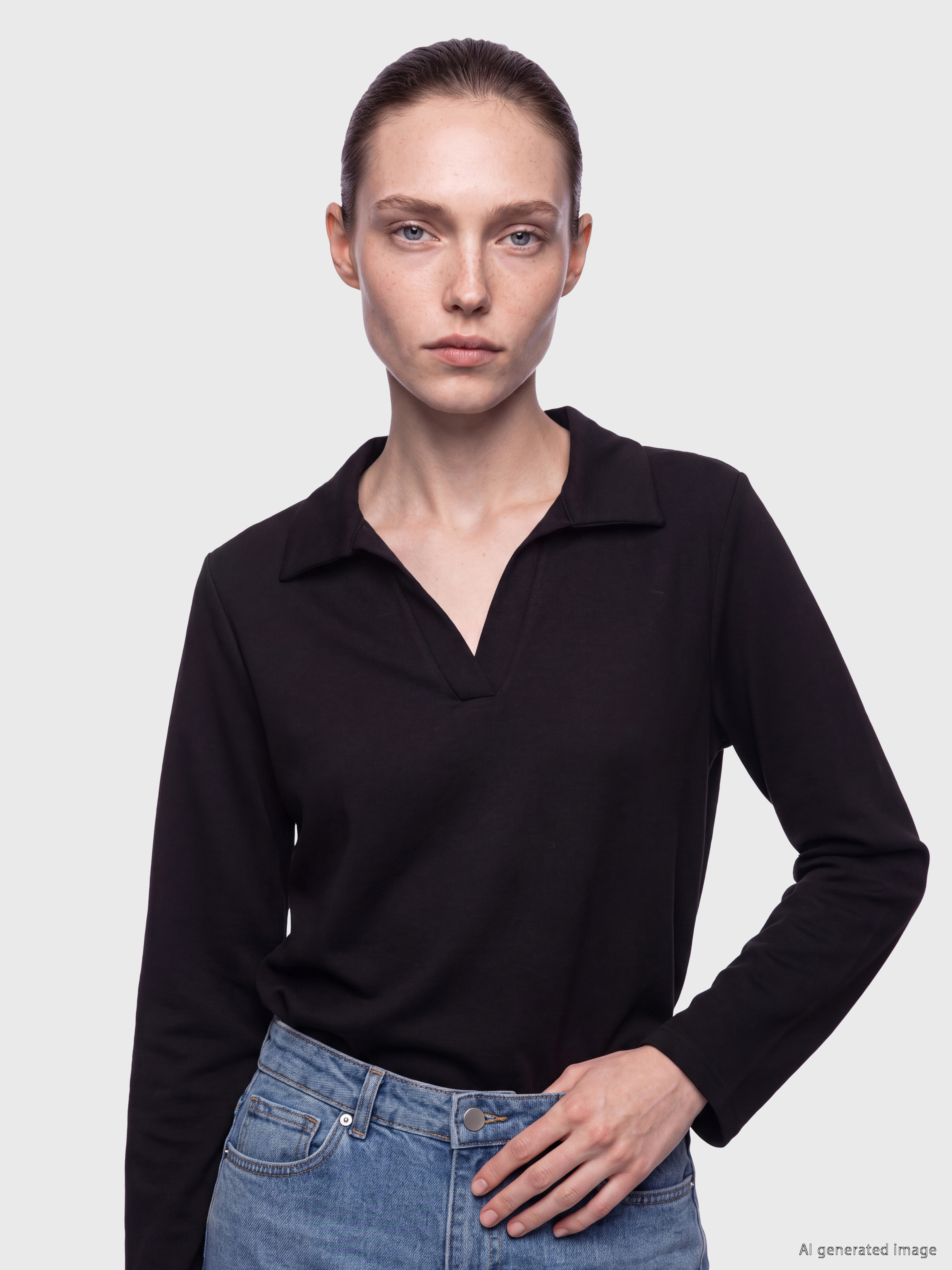 LCW Comfort Polo Yaka Soft Touch Kadın Sweatshirt