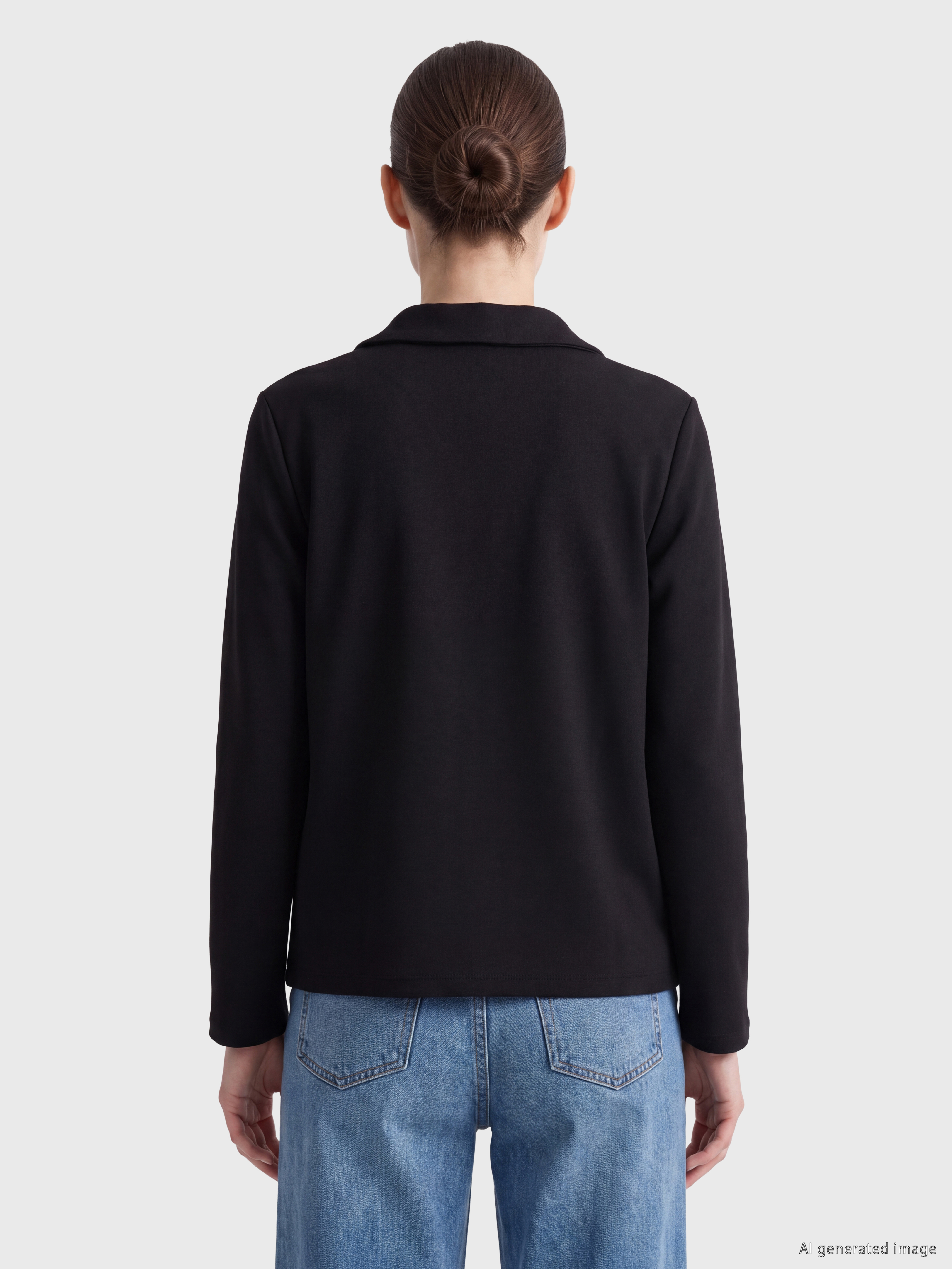LCW Comfort Polo Yaka Soft Touch Kadın Sweatshirt görsel 4