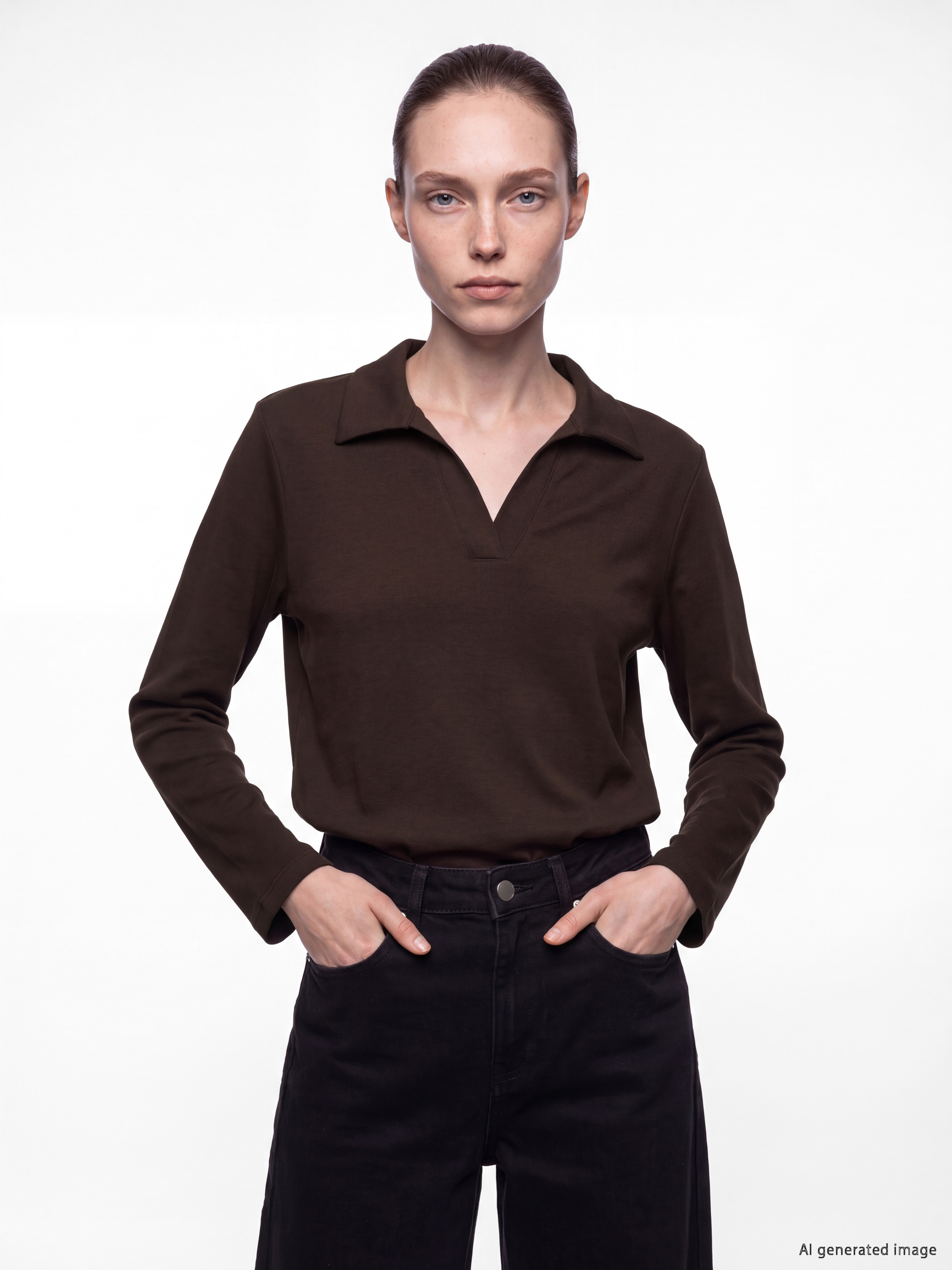 LCW Comfort Polo Yaka Soft Touch Kadın Sweatshirt