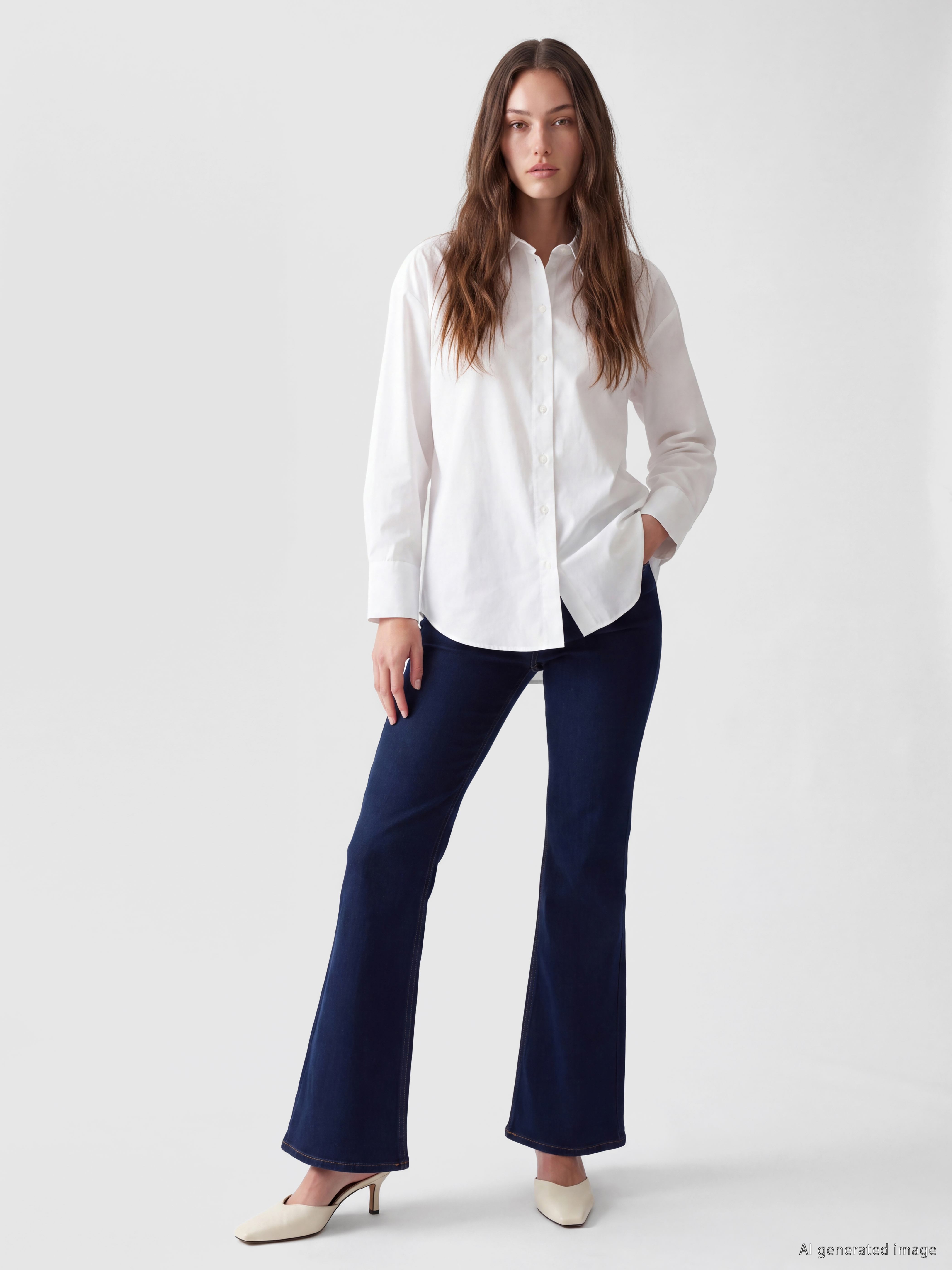 LCW Modest Poplin Kadın Gömlek Tunik görsel 2