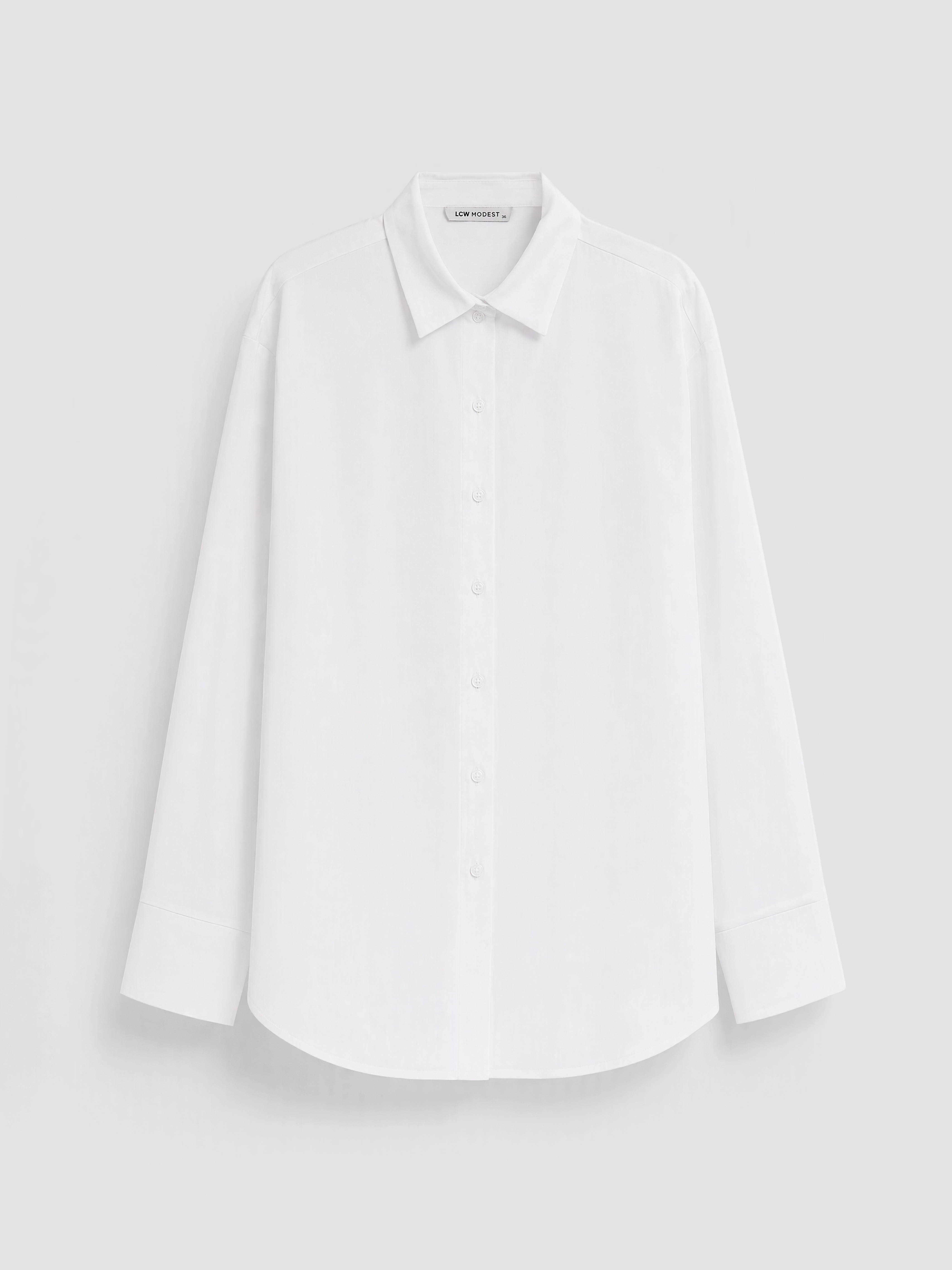 LCW Modest Poplin Kadın Gömlek Tunik görsel 5