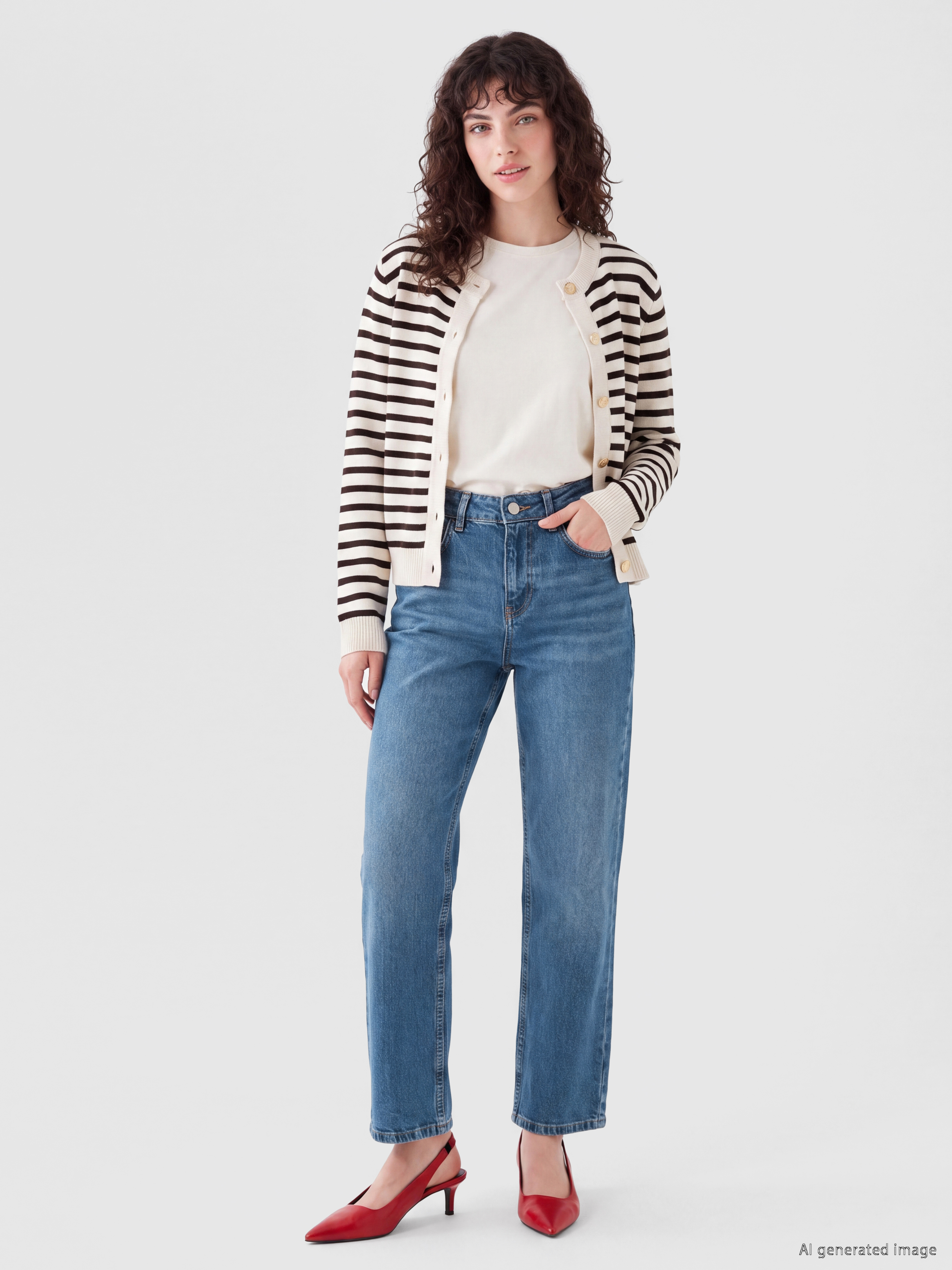 LCW Jeans Petite Straight Fit Kadın Jean Pantolon görsel 2