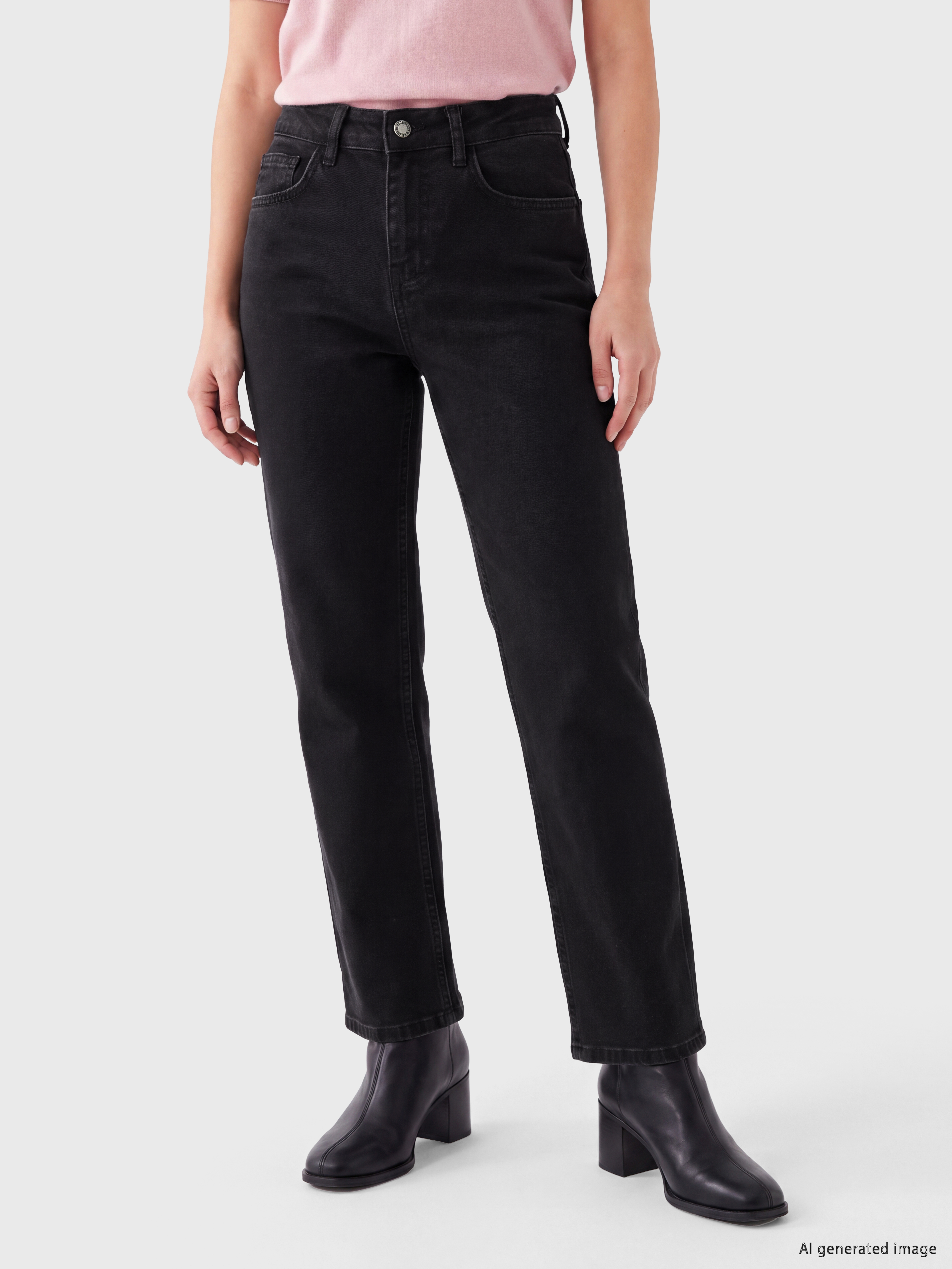 LCW Jeans Petite Straight Fit Kadın Jean Pantolon görsel 3