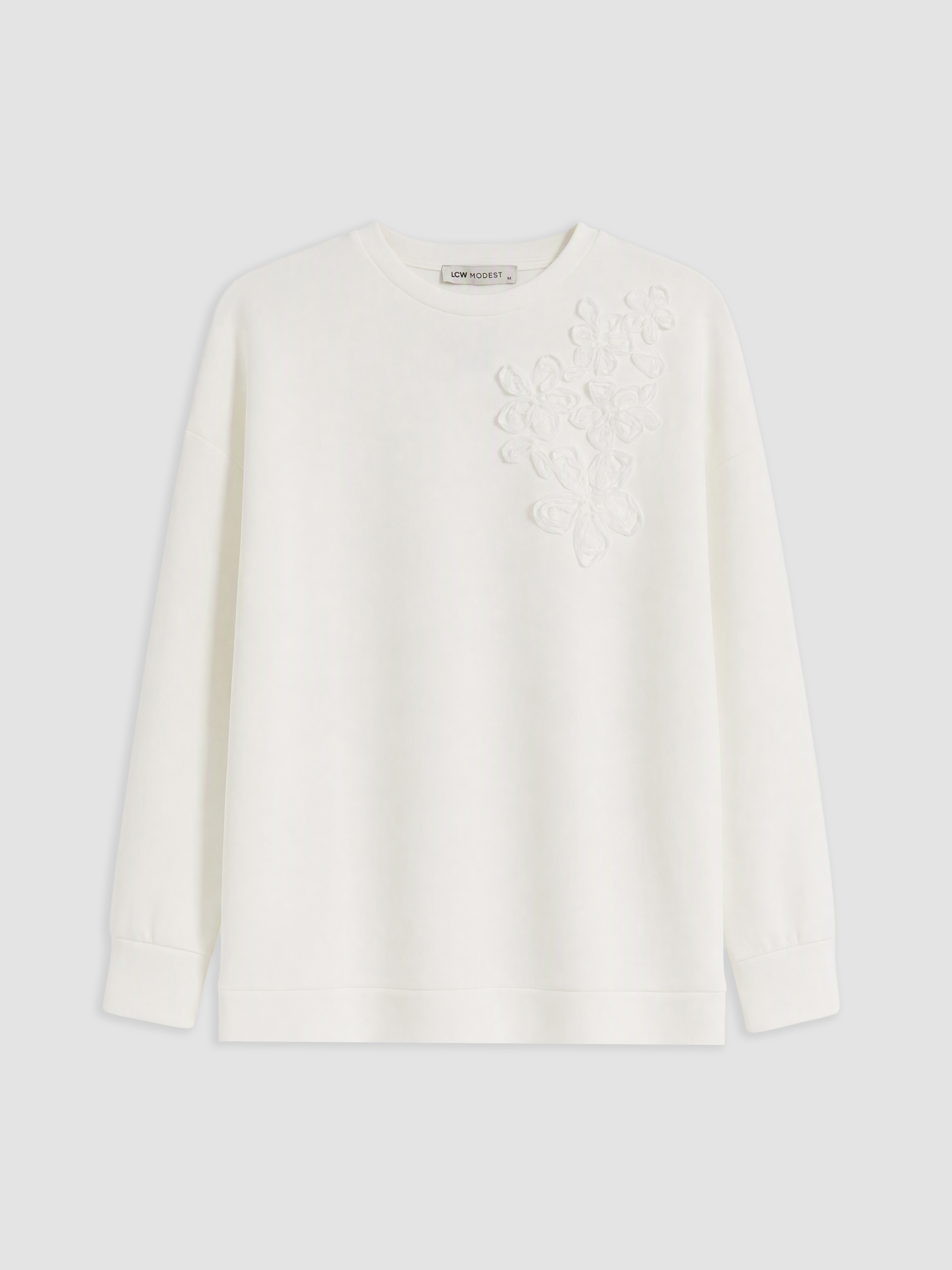 LCW Modest Nakışlı Soft Touch Kadın Sweatshirt Tunik