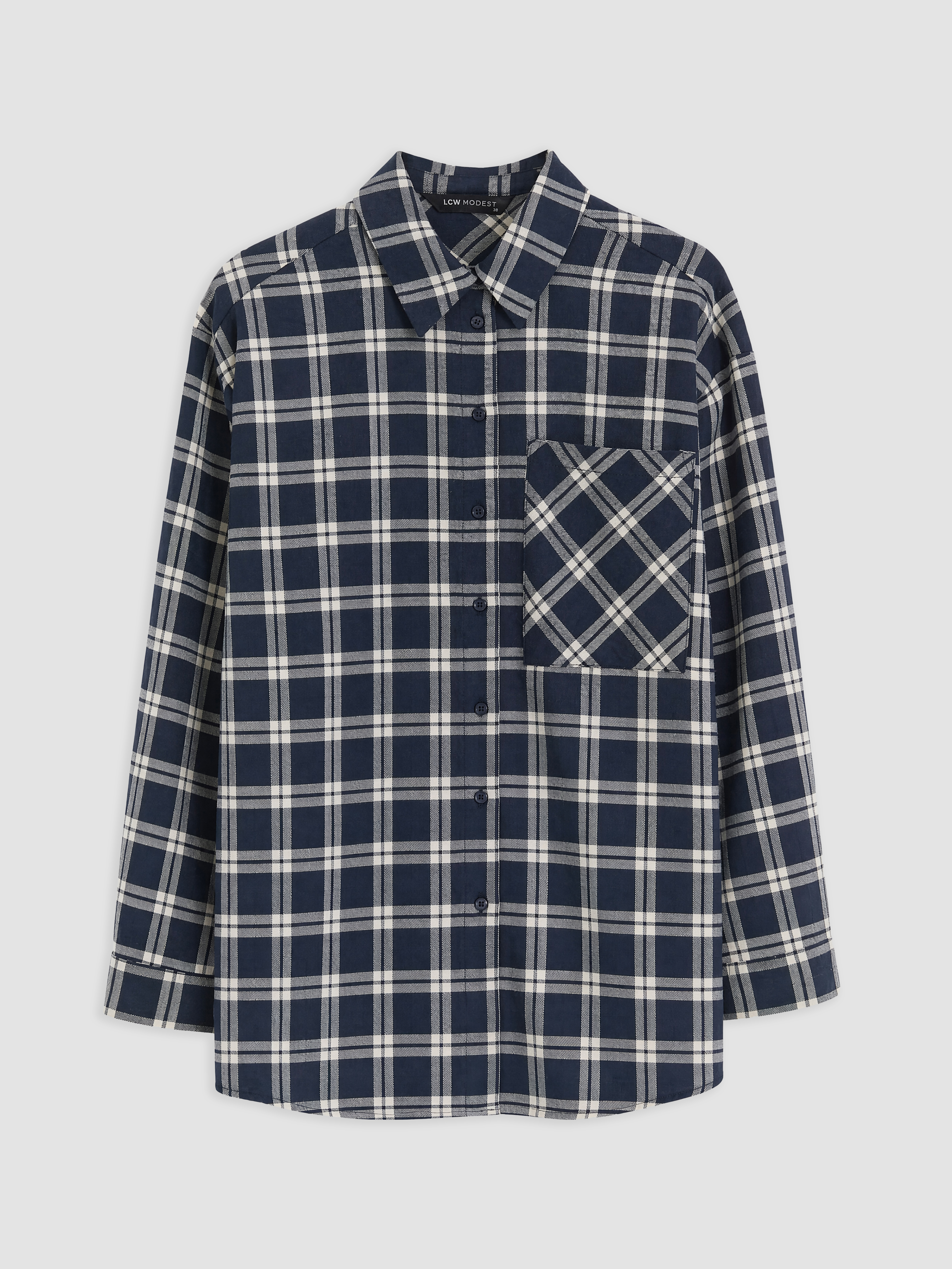 LCW Modest Ekose Oversize Kadın Oduncu Gömlek Tunik