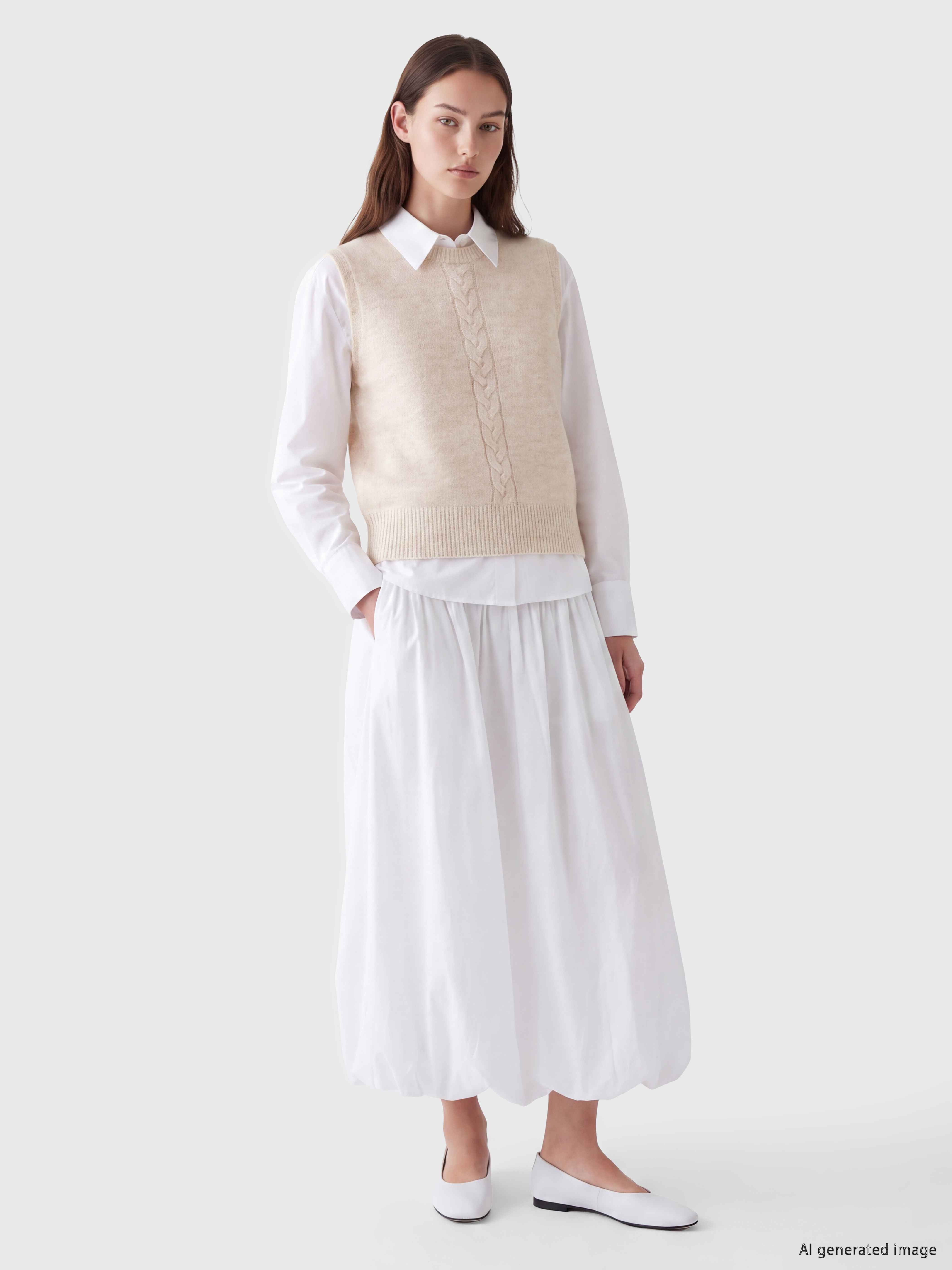 LCW Modest Bisiklet Yaka Kadın Triko Süveter görsel 2