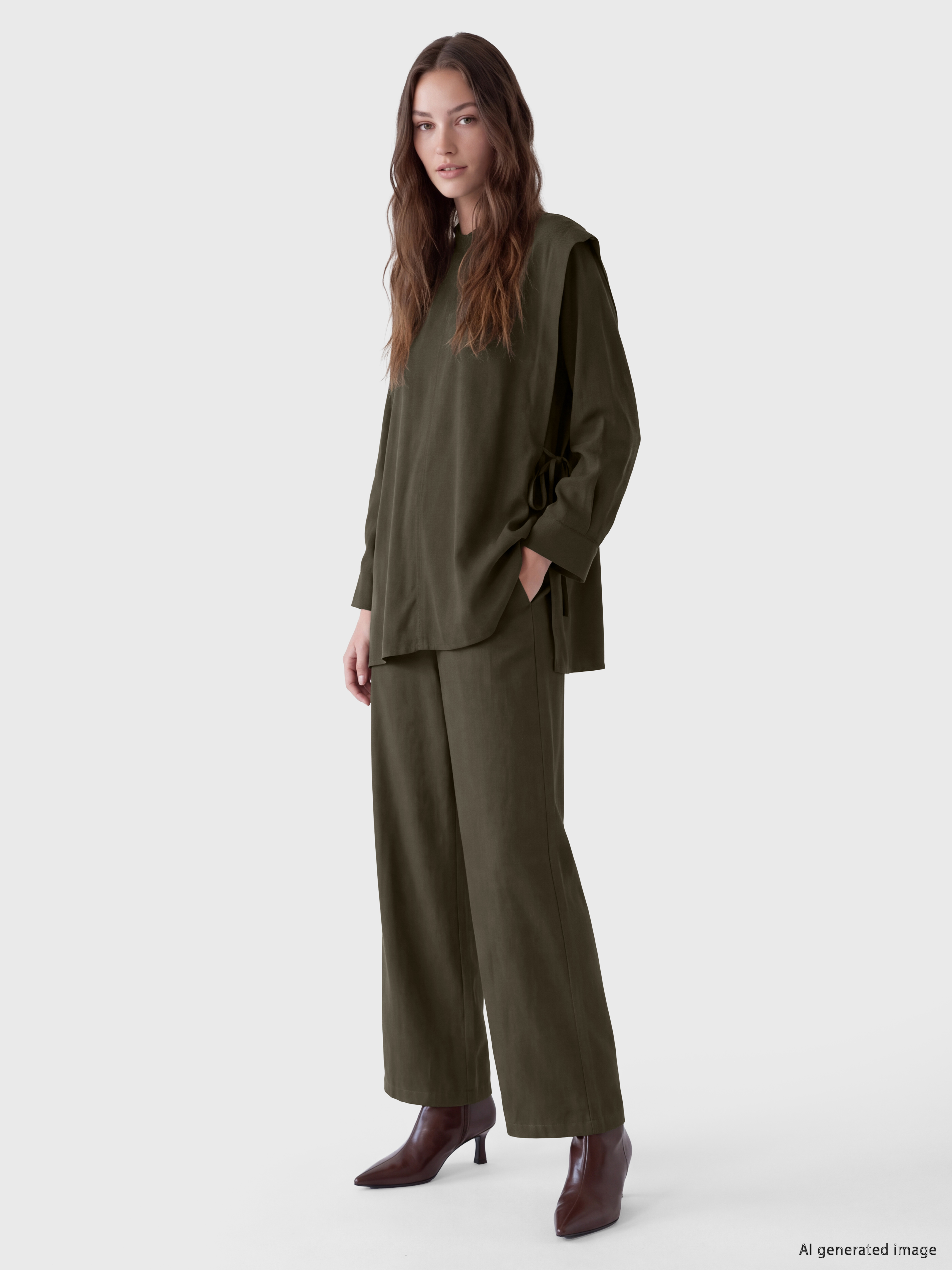LCW Modest Dik Yaka Kadın Tunik görsel 2