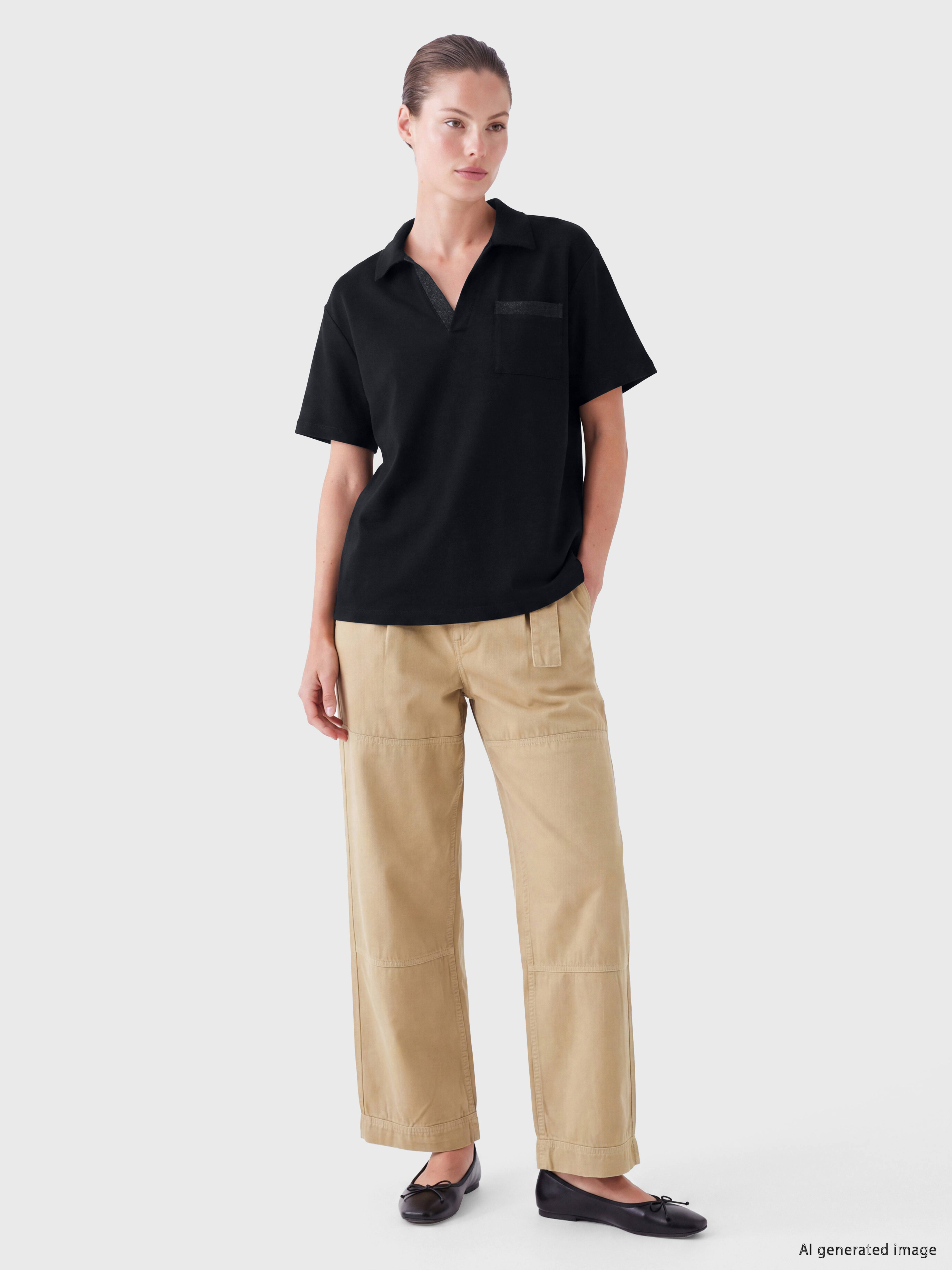 LCW EVERYDAY Polo Yaka Kadın Tişört görsel 2