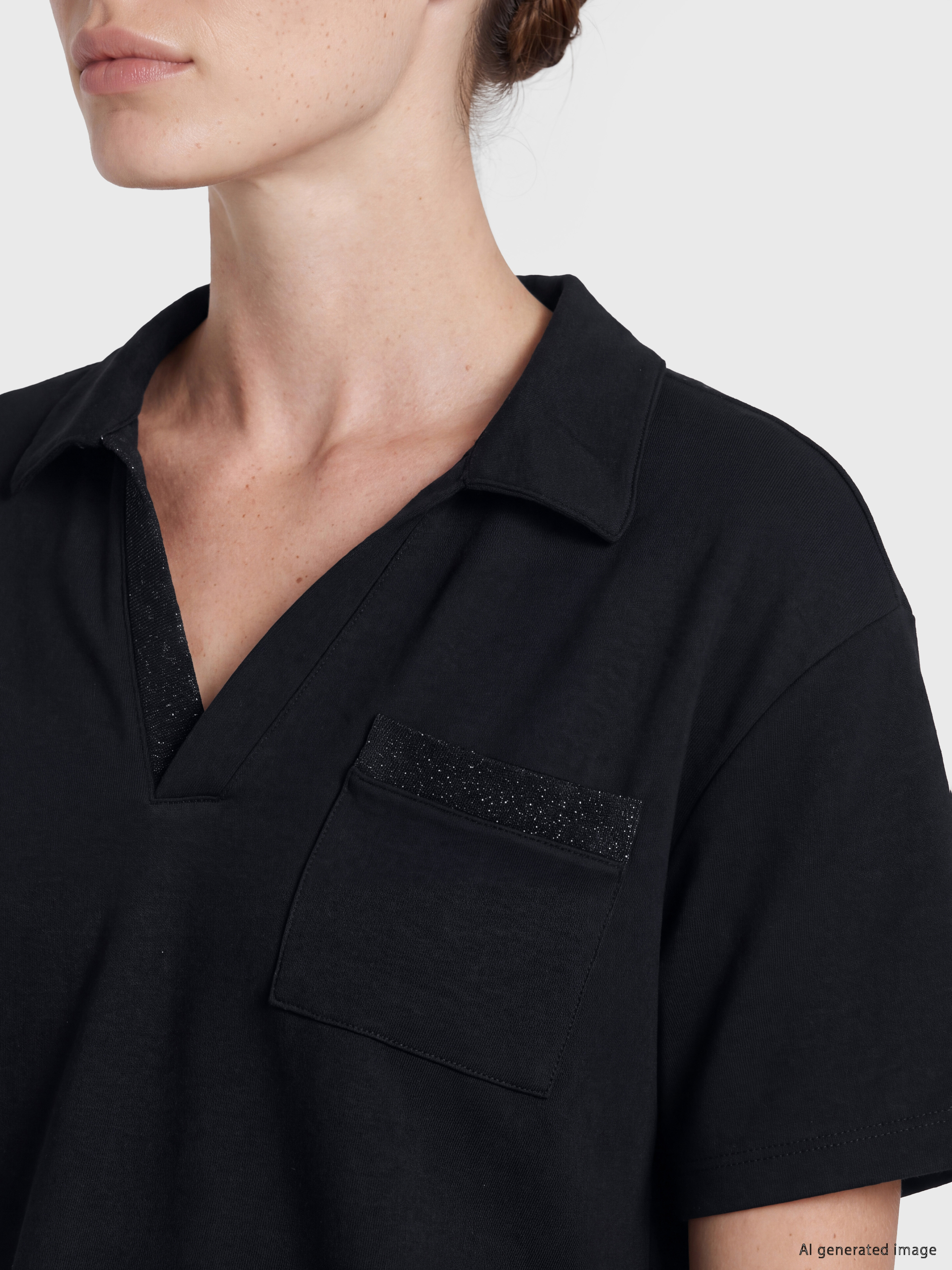 LCW EVERYDAY Polo Yaka Kadın Tişört görsel 3