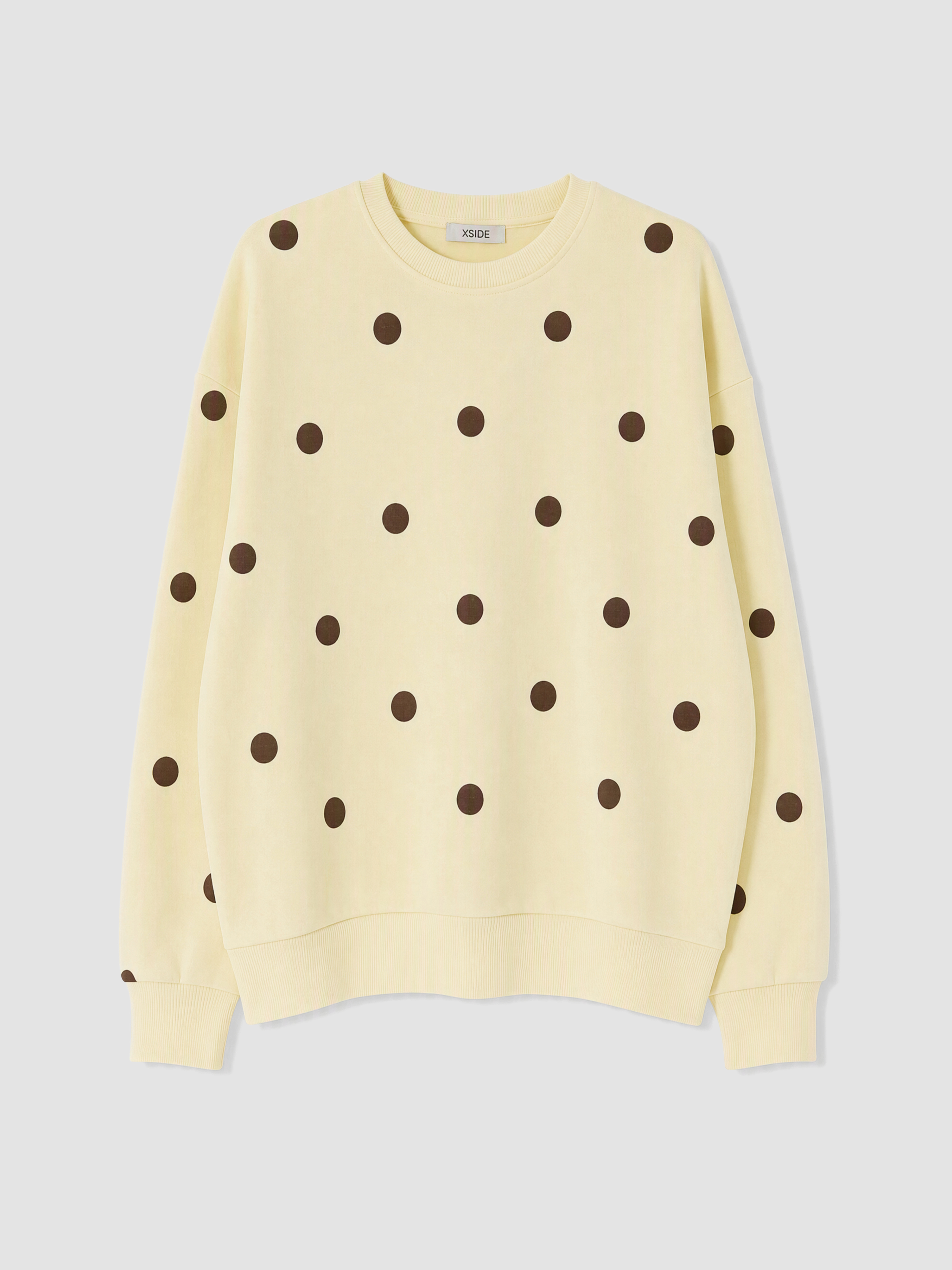 XSIDE Puantiyeli Oversize Kadın Kalın Sweatshirt görsel 5