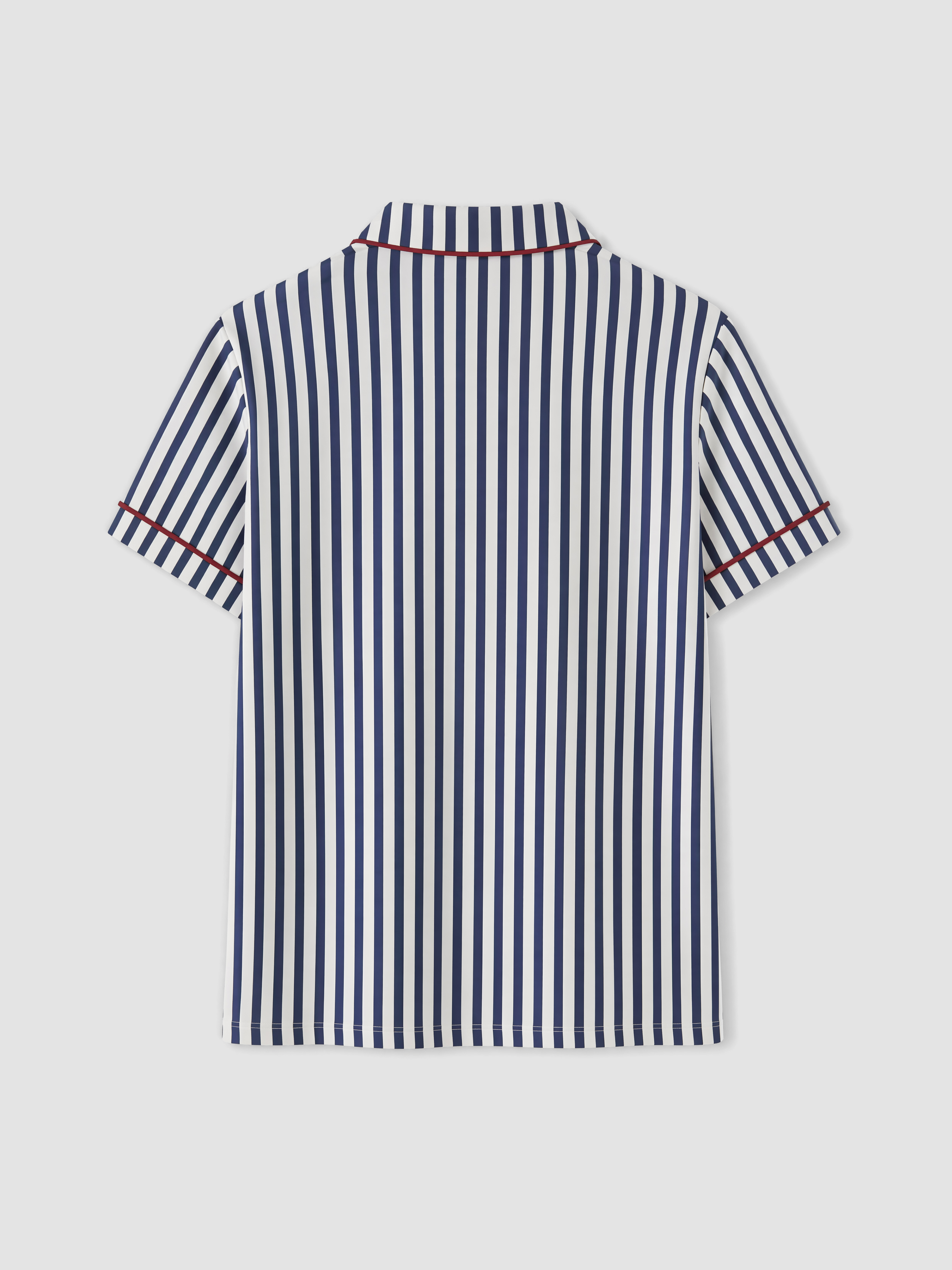 LCW DREAM Gömlek Yaka Çizgili Kadın Şortlu Pijama Takımı görsel 8