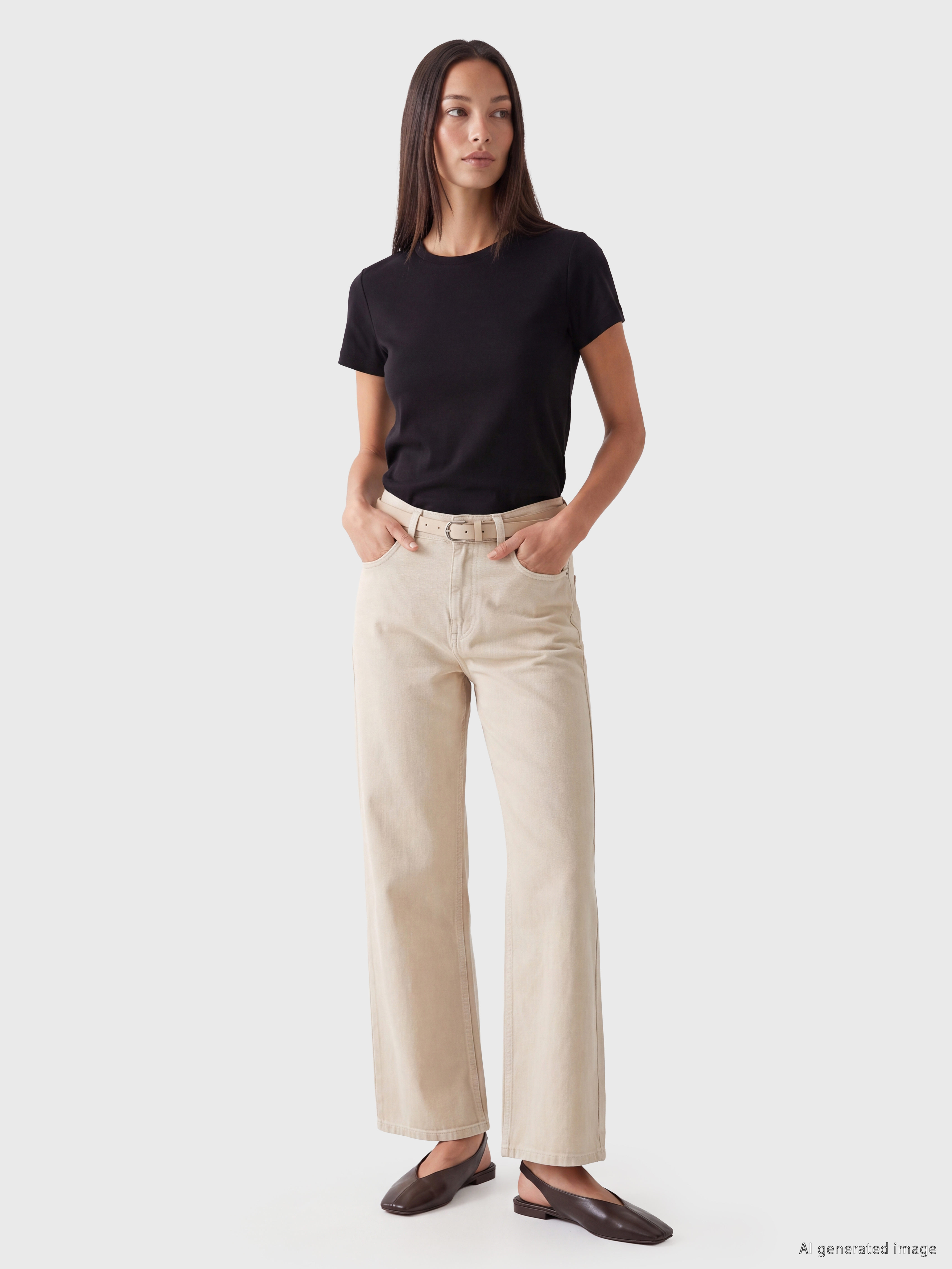 LCW EVERYDAY Beli Kemerli Wideleg Kadın Jean Pantolon