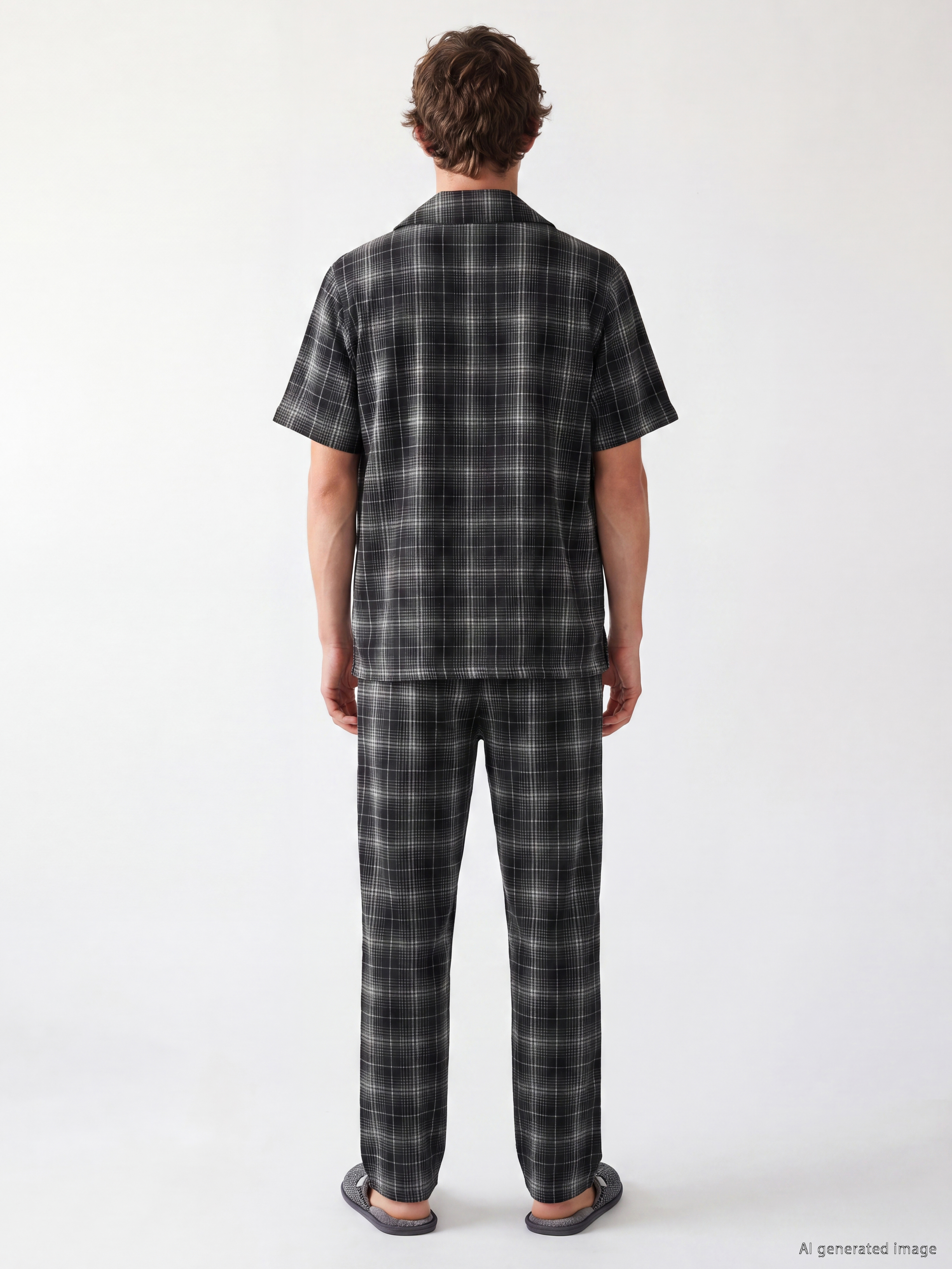 LC WAIKIKI Regular Fit Ekose Erkek Pijama Takımı görsel 4