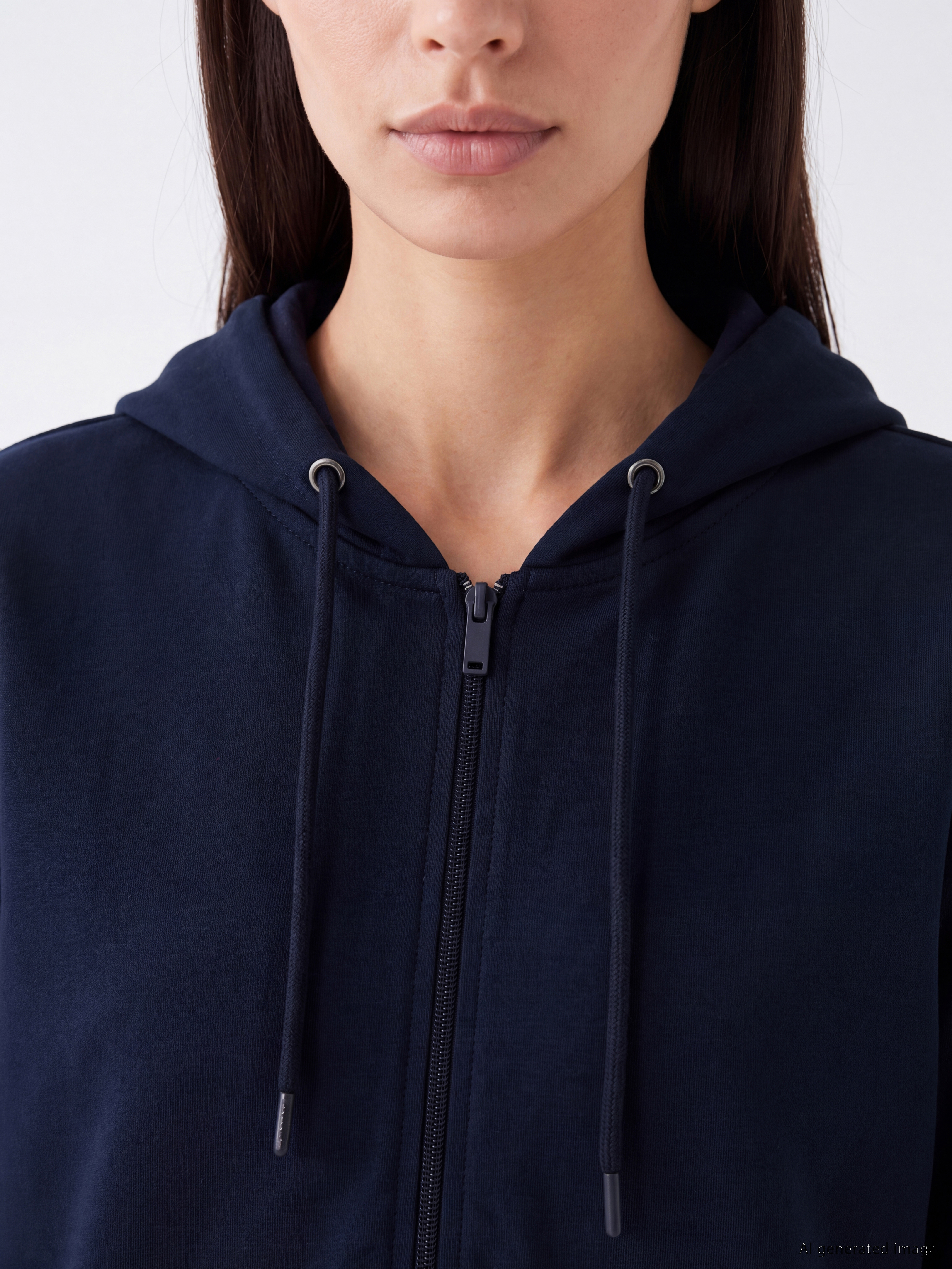 LCW EVERYDAY Kapüşonlu Kadın Fermuarlı Sweatshirt görsel 3