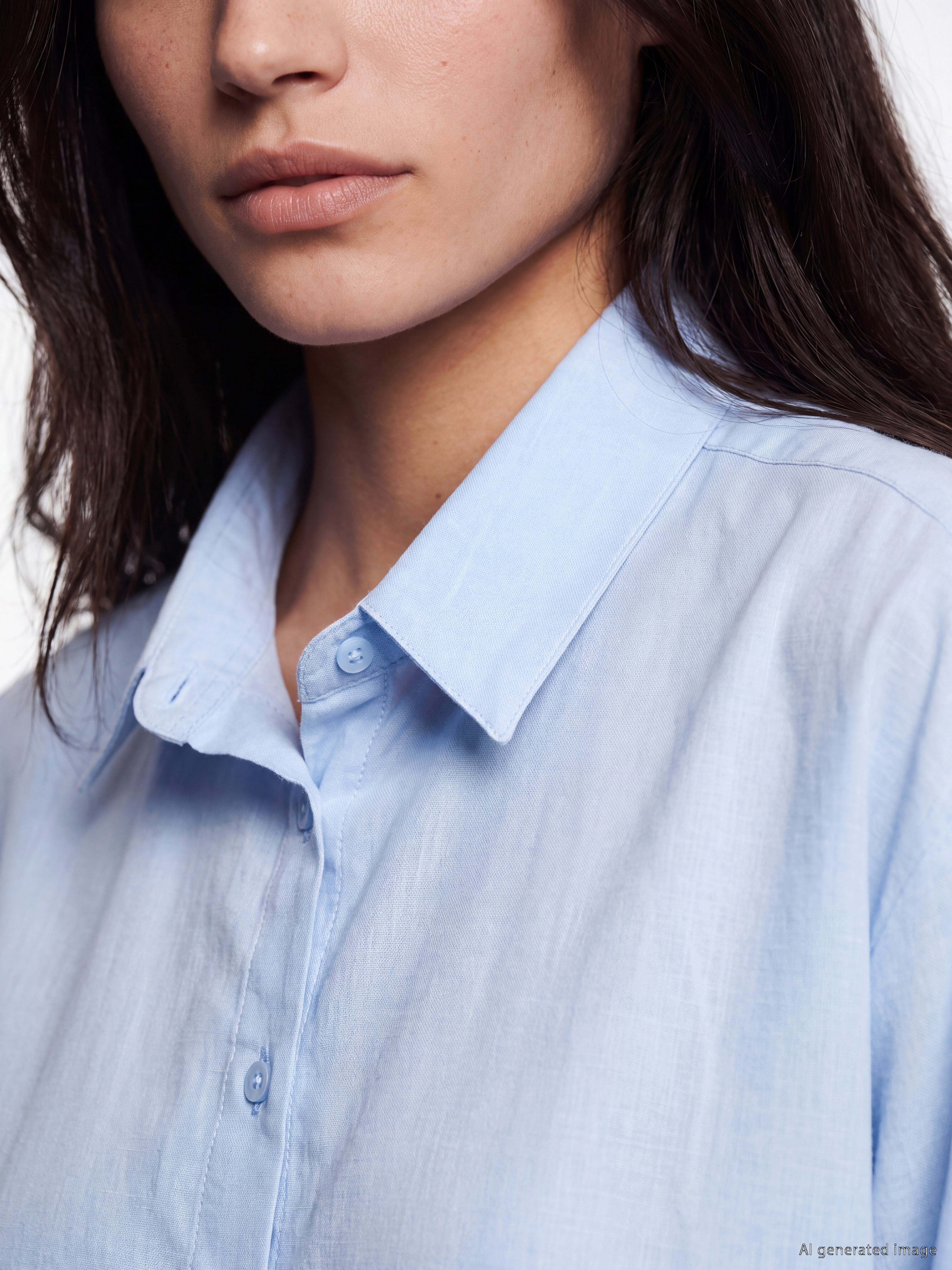 LCW Vision Oversize Poplin Kadın Gömlek görsel 3