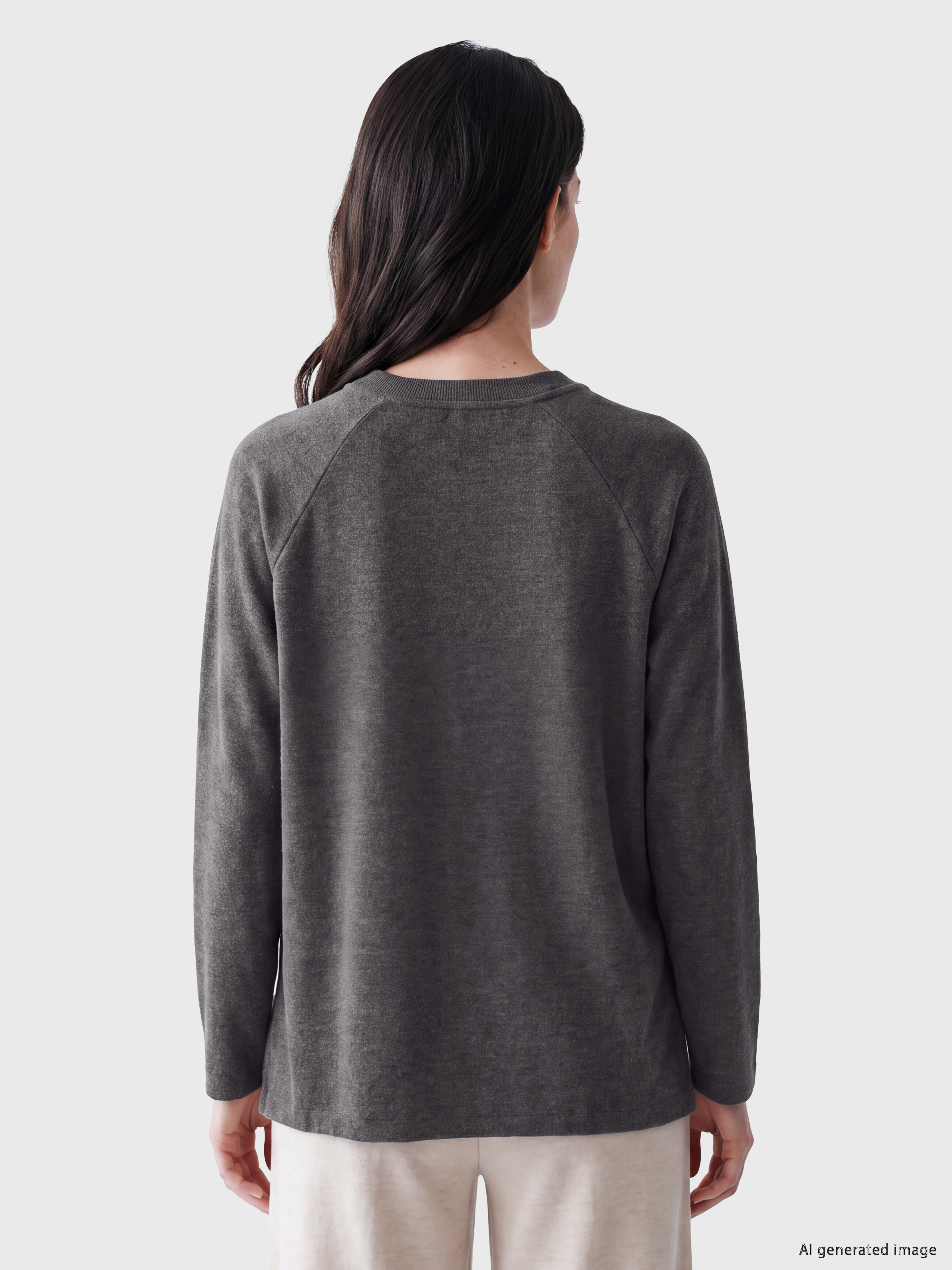 LCW Comfort Bisiklet Yaka Kadın Sweatshirt görsel 4