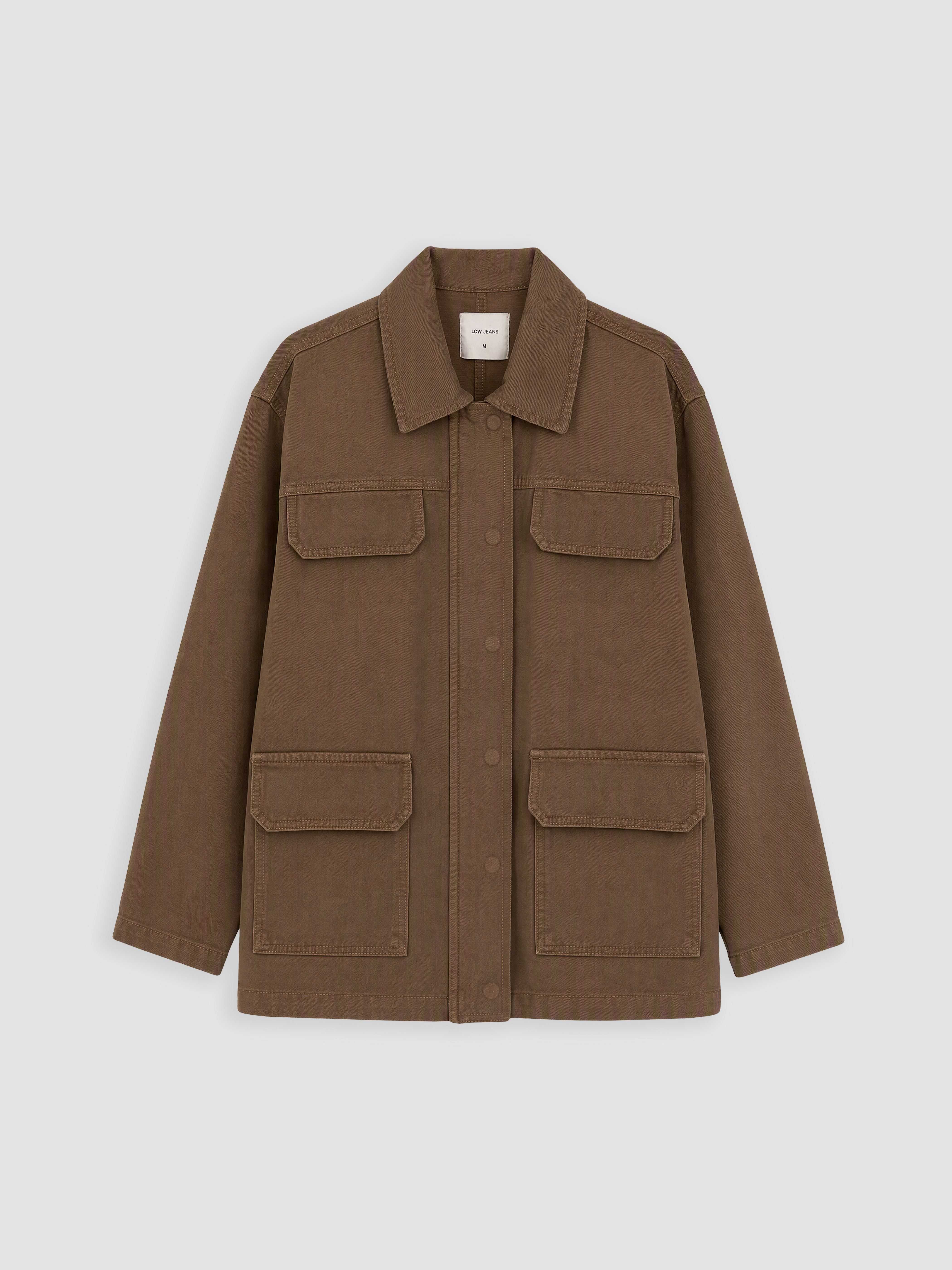 LCW Vision Gömlek Yaka Oversize Kadın Jean Ceket görsel 5