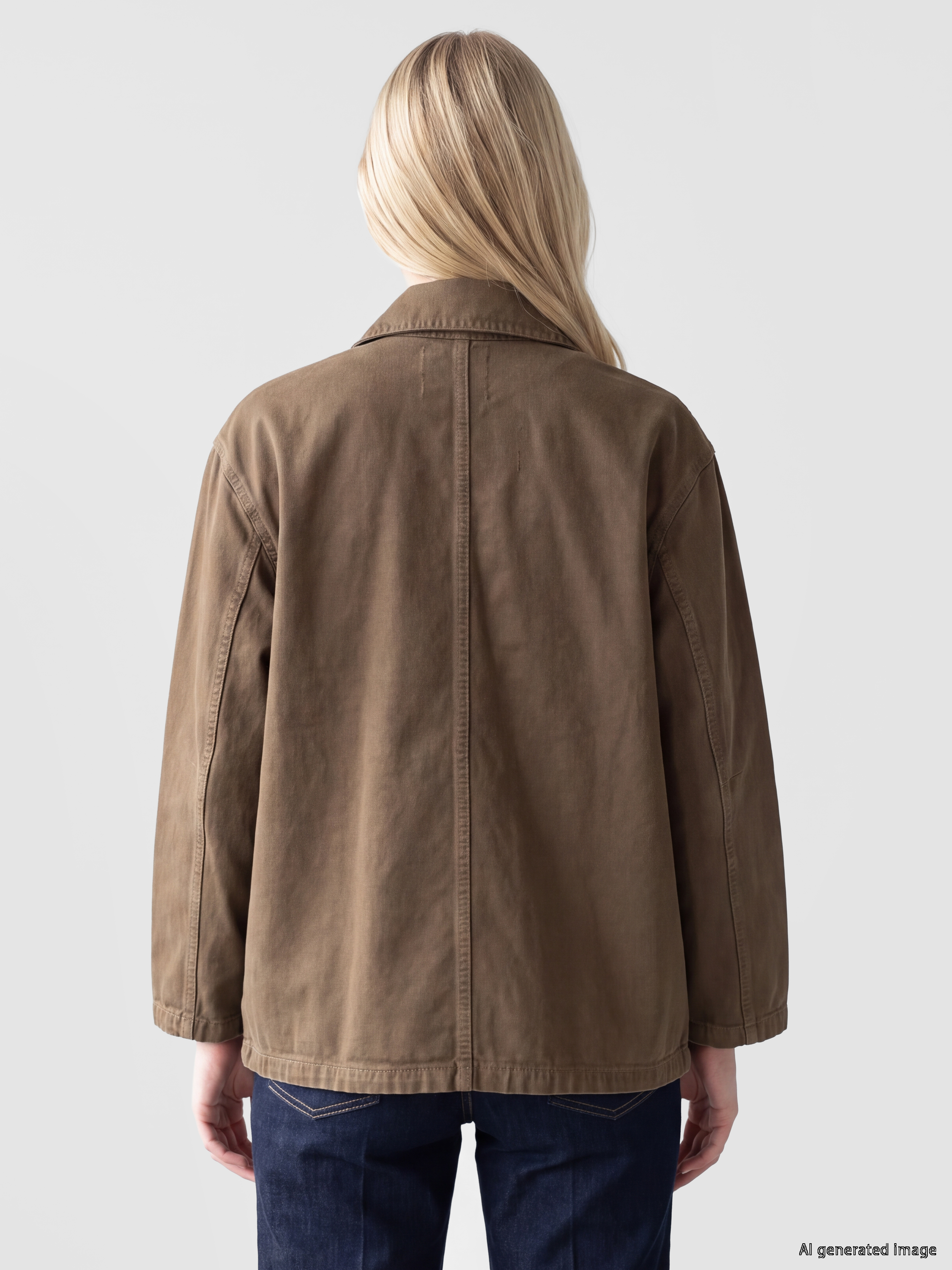 LCW Vision Gömlek Yaka Oversize Kadın Jean Ceket görsel 4