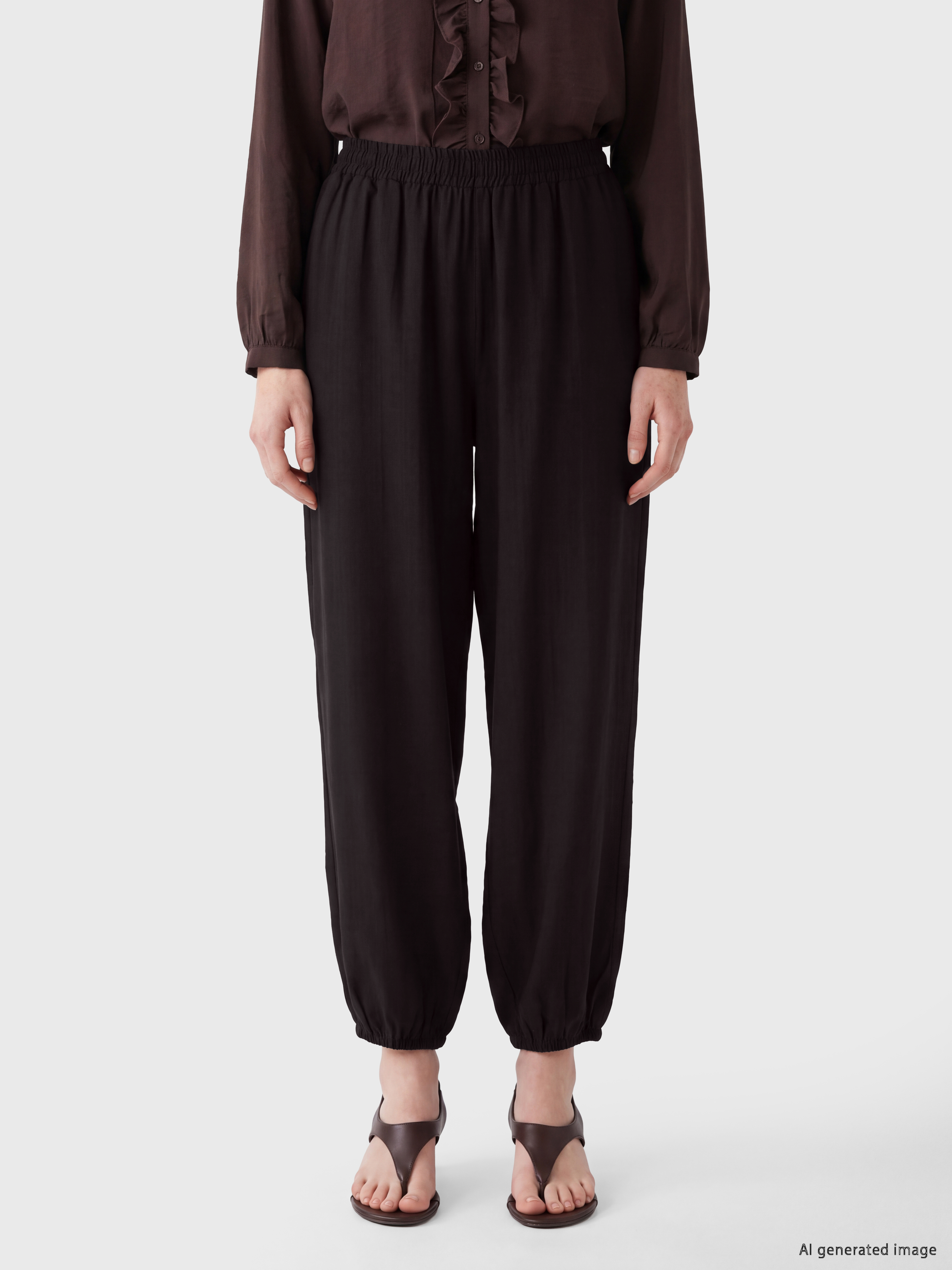 LCW Comfort Beli Lastikli Kadın Jogger Pantolon görsel 2